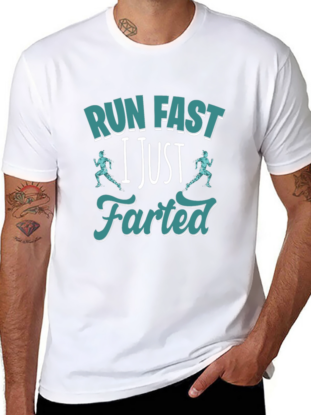 Run Fast I Just Farted T-Shirt Funny Gym Tee