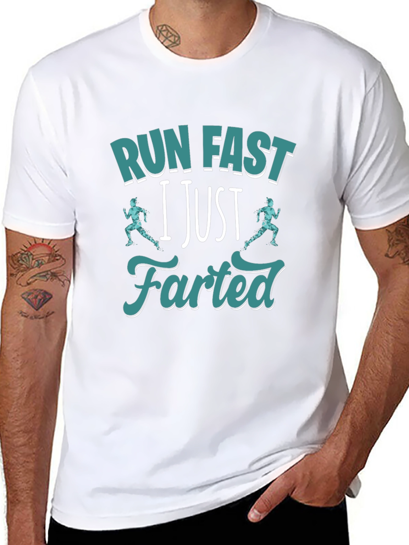 Run Fast I Just Farted T-Shirt Funny Gym Tee