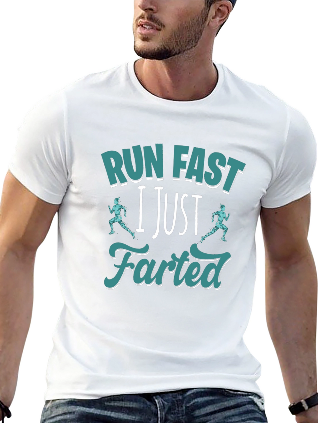 Run Fast I Just Farted T-Shirt Funny Gym Tee