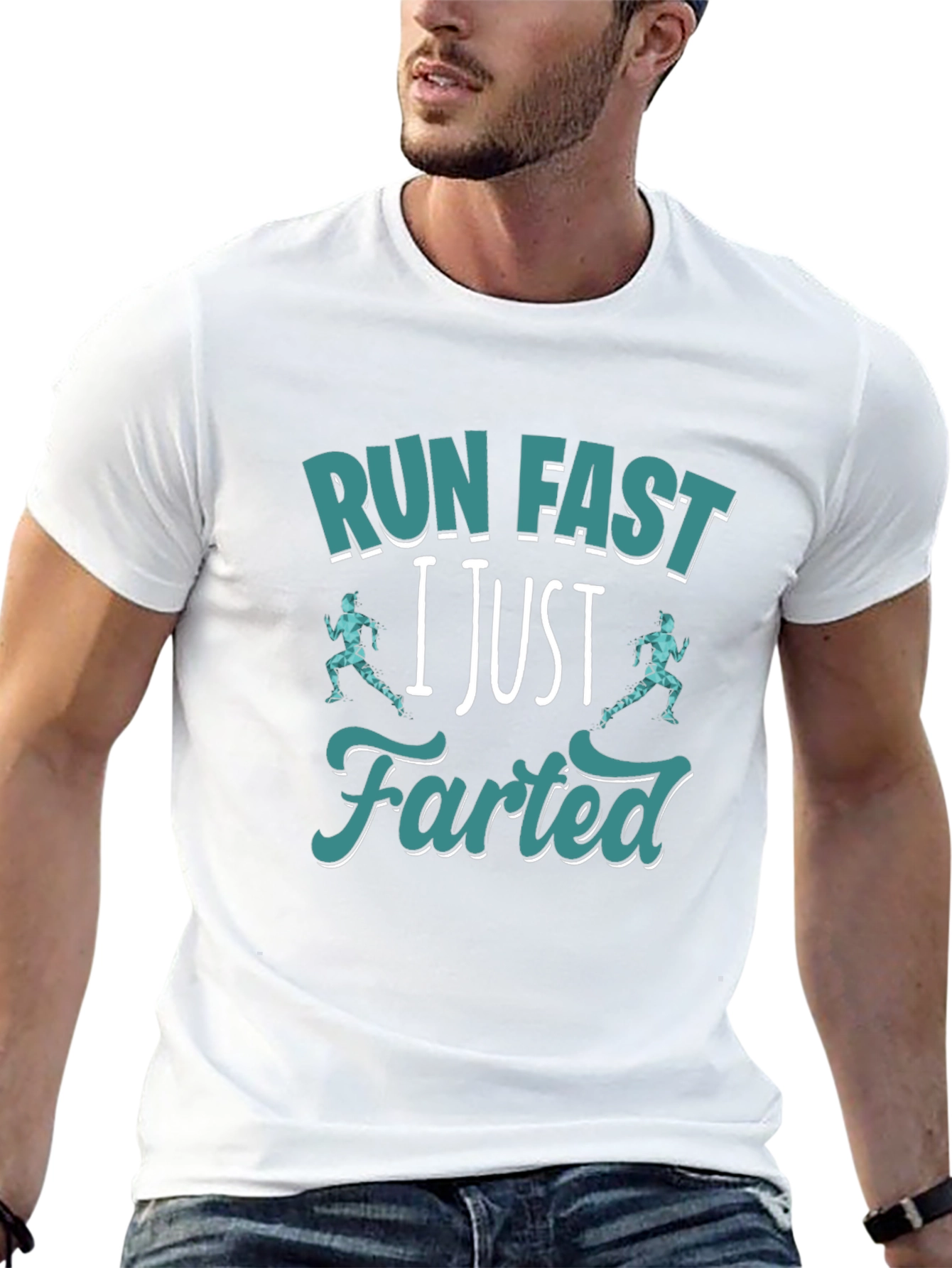 Run Fast I Just Farted T-Shirt Funny Gym Tee