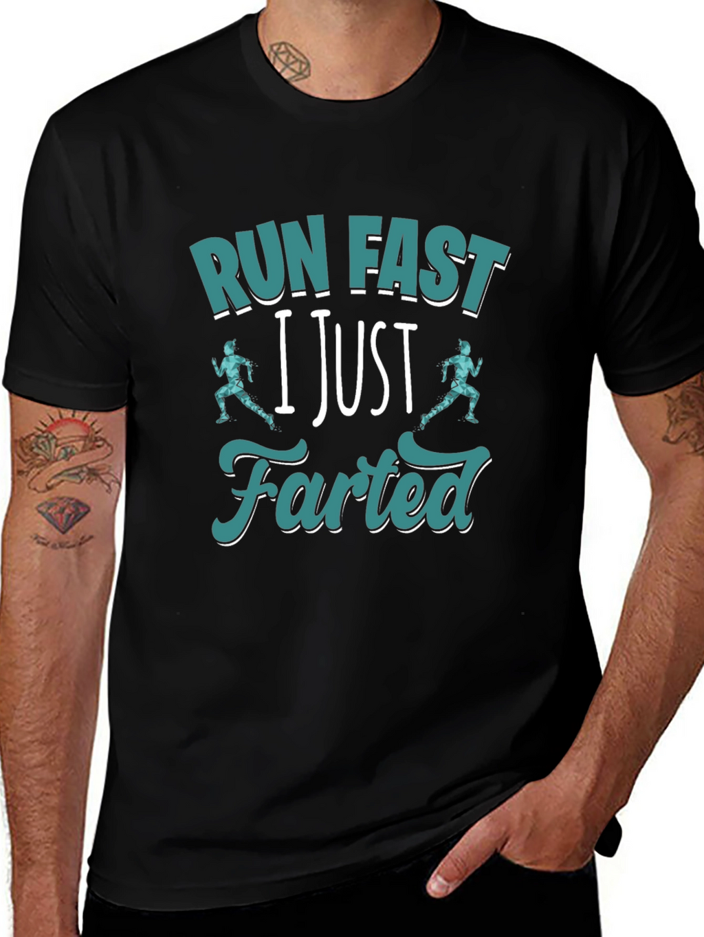 Run Fast I Just Farted T-Shirt Funny Gym Tee