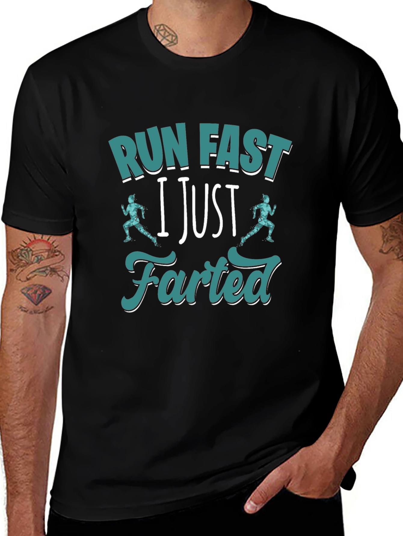Run Fast I Just Farted T-Shirt Funny Gym Tee