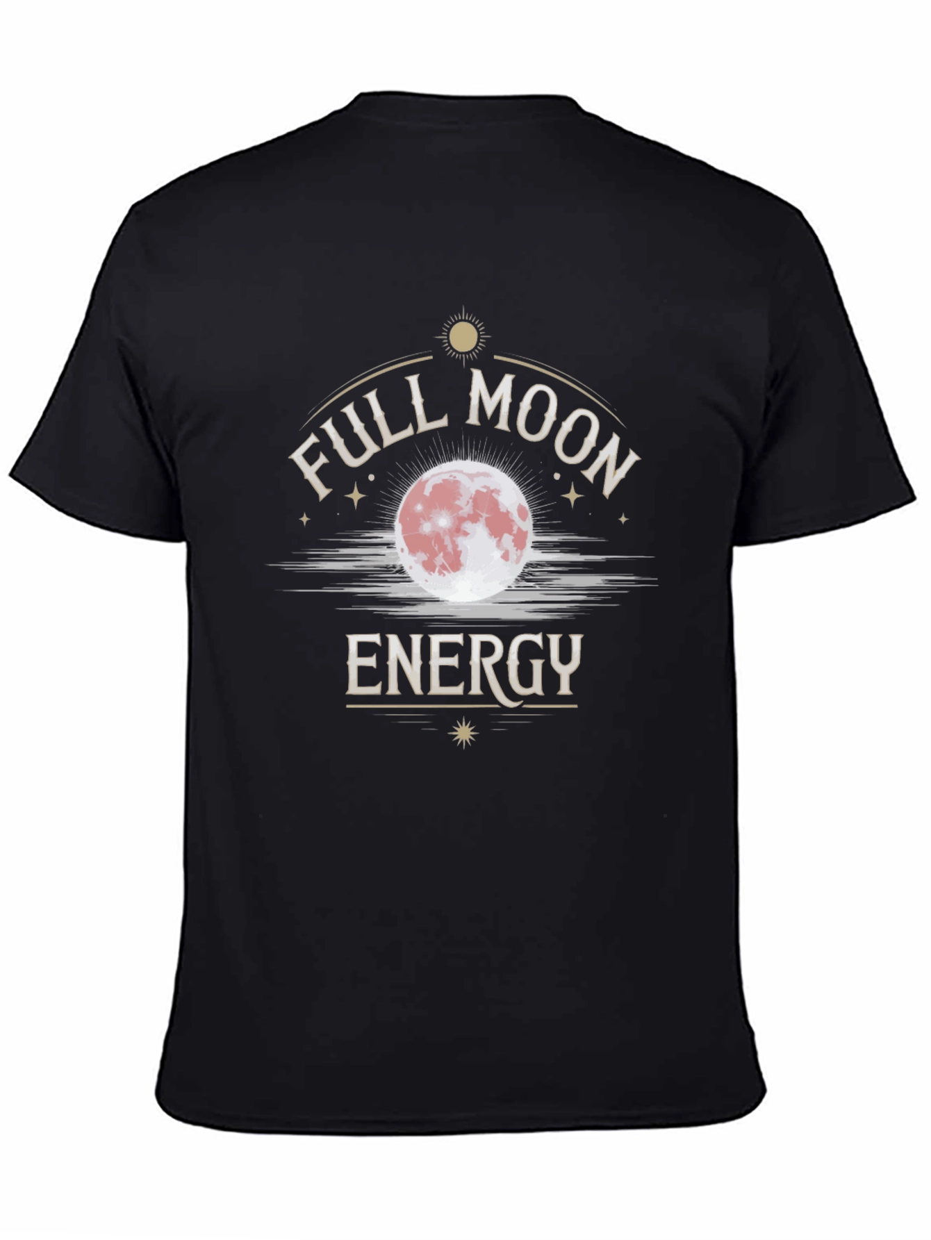 Full Moon Energy Black Graphic T-Shirt
