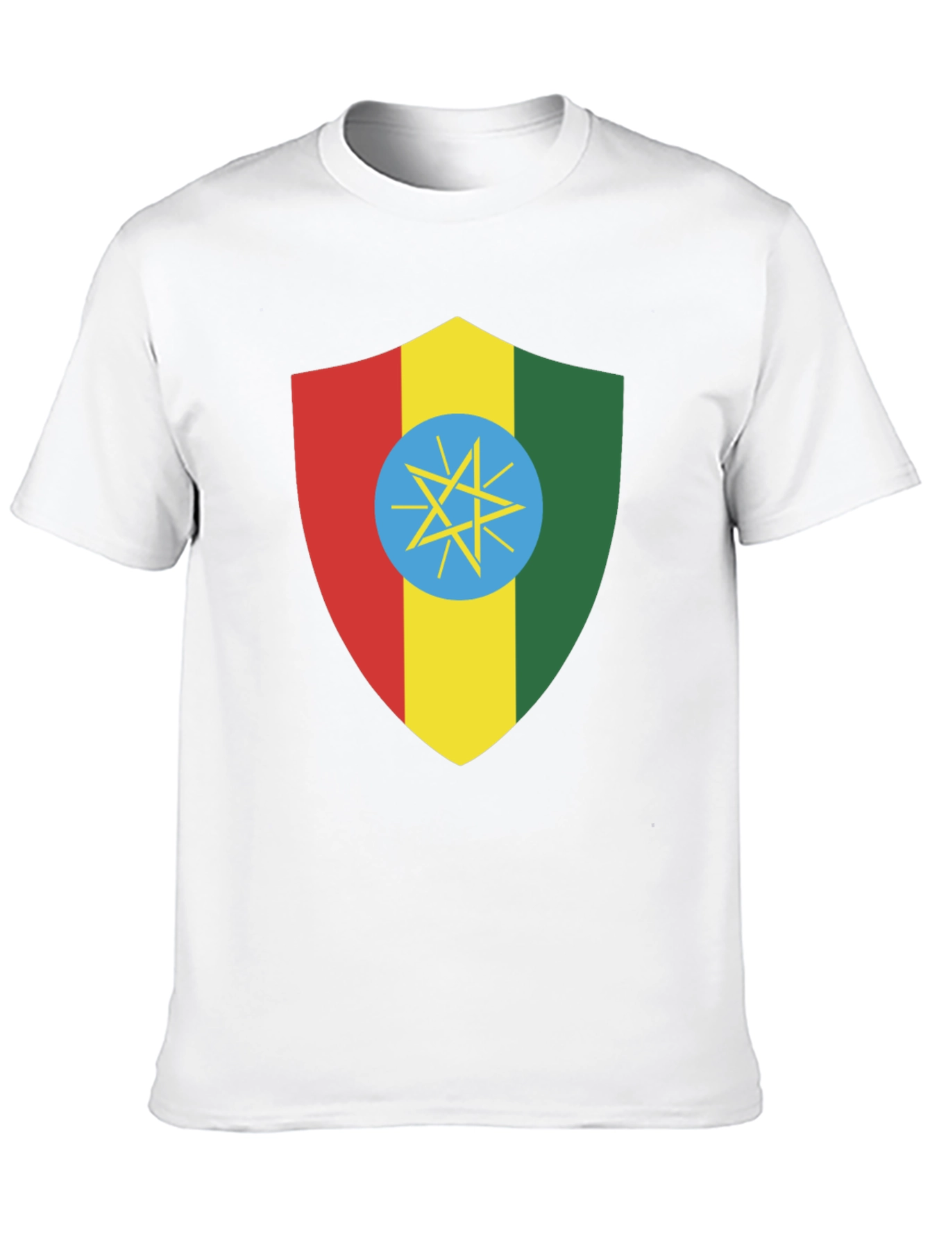 Ethiopian Flag Shield T-Shirt - Black Tee