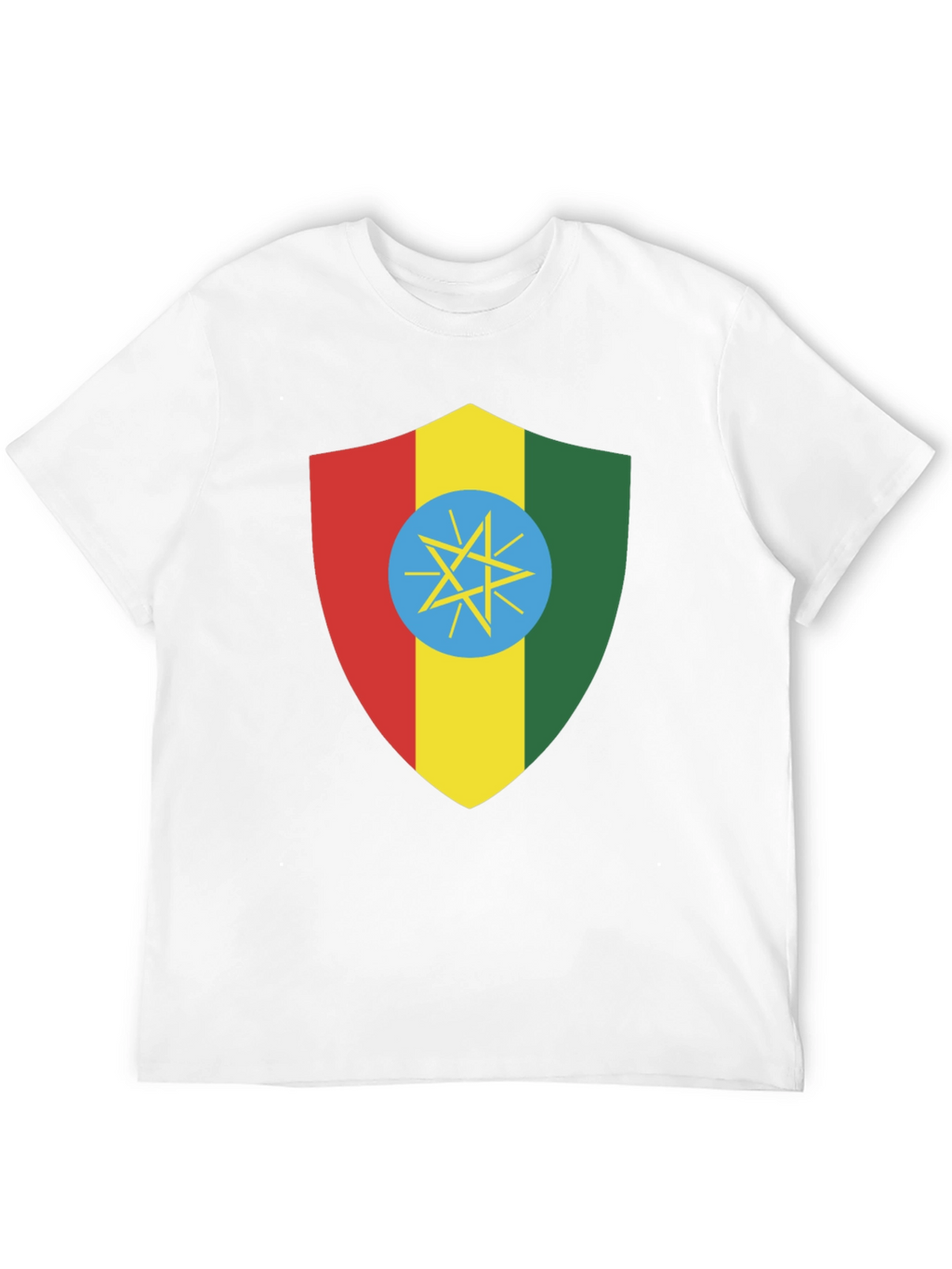 Ethiopian Flag Shield T-Shirt - Black Tee