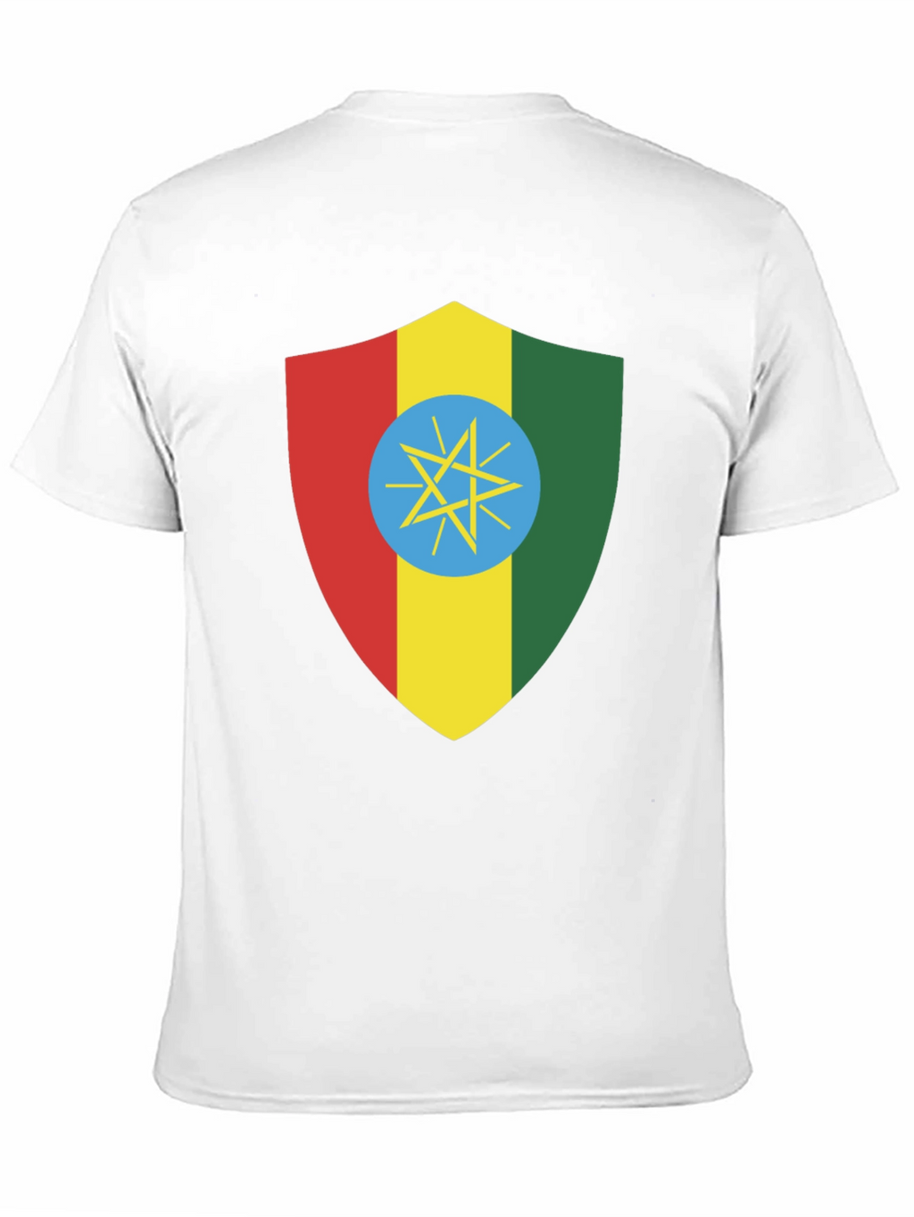 Ethiopian Flag Shield T-Shirt - Black Tee