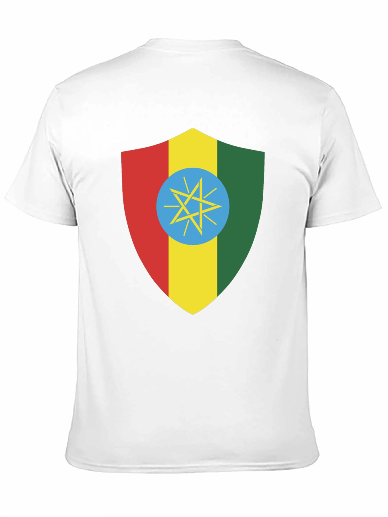 Ethiopian Flag Shield T-Shirt - Black Tee