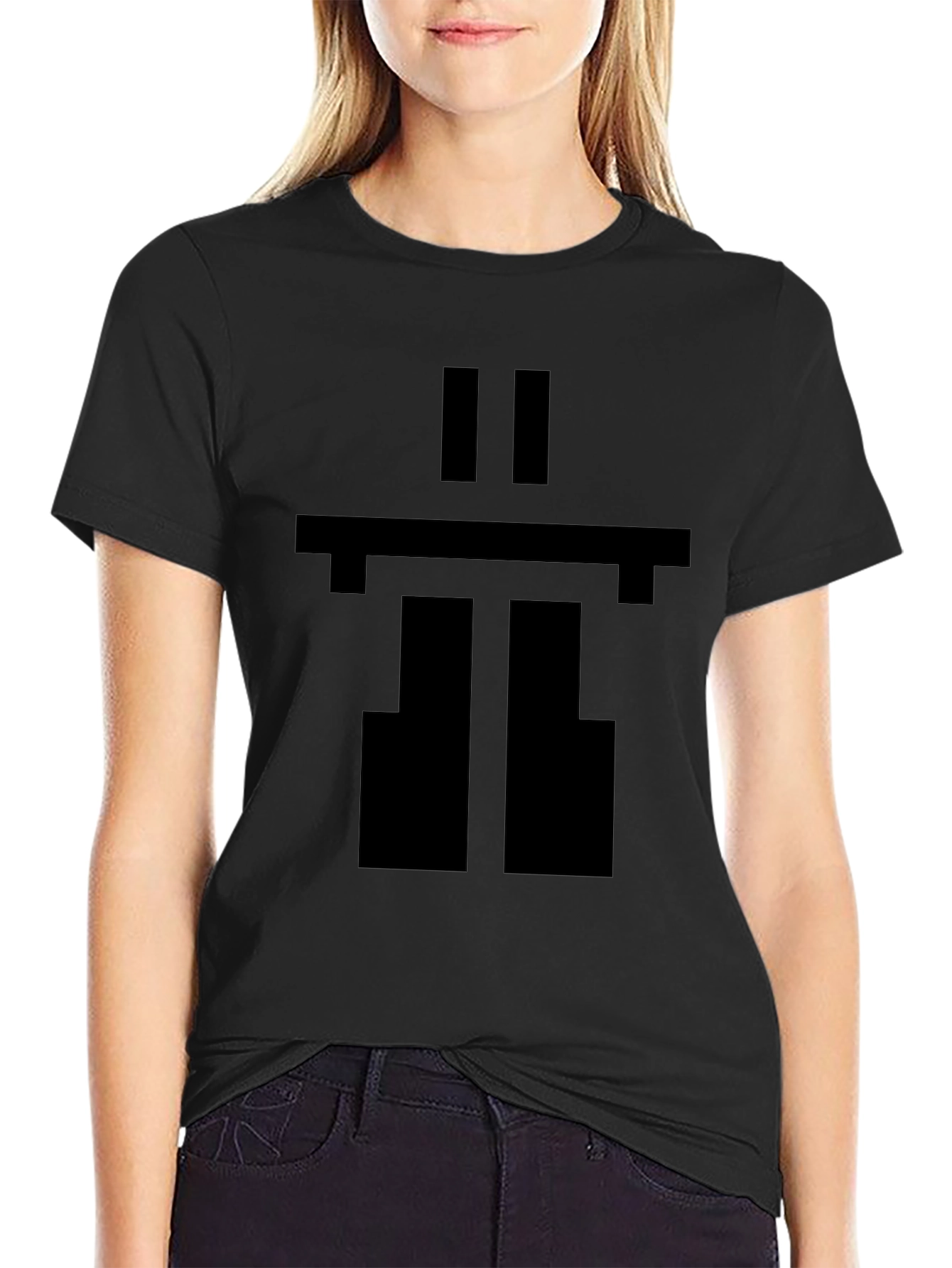 Pixel Inukshuk Graphic Black T-Shirt