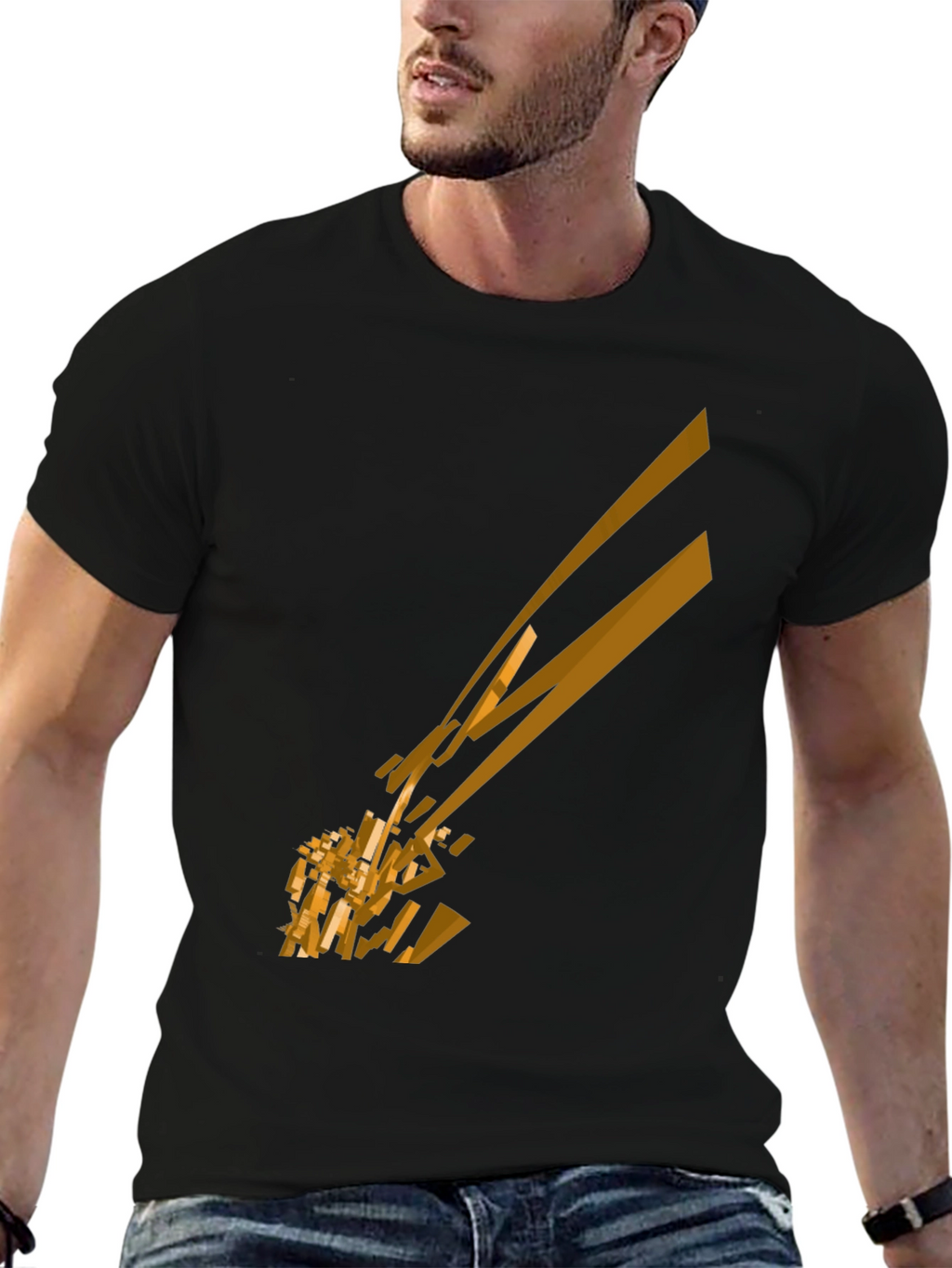Abstract Geometric Tee - Black Graphic T-Shirt