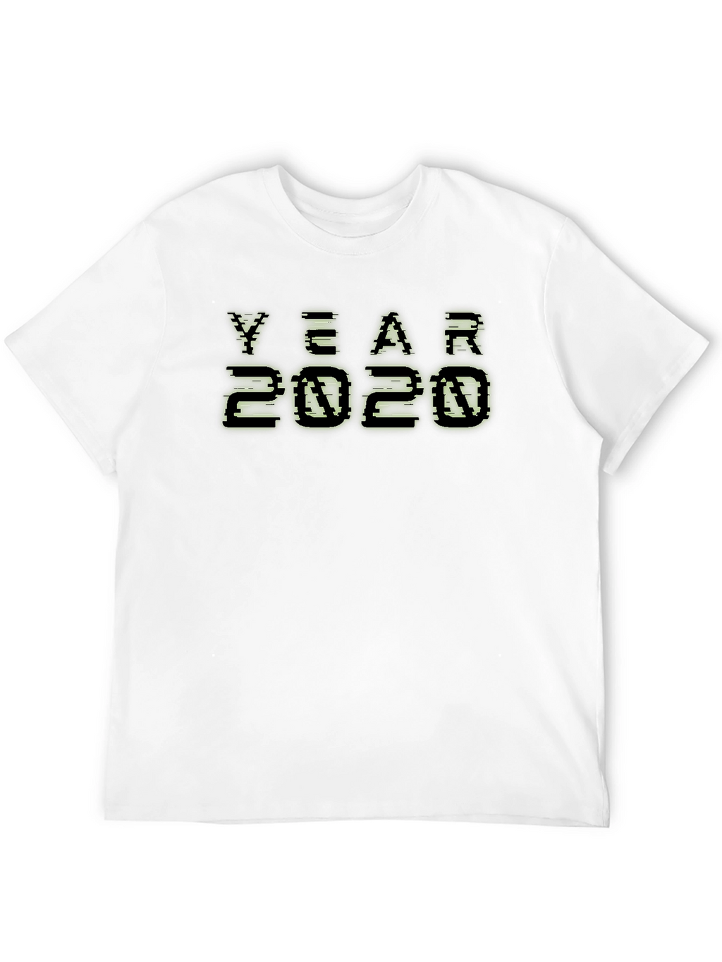 Year 2020 Pixelated Graphic Black T-Shirt