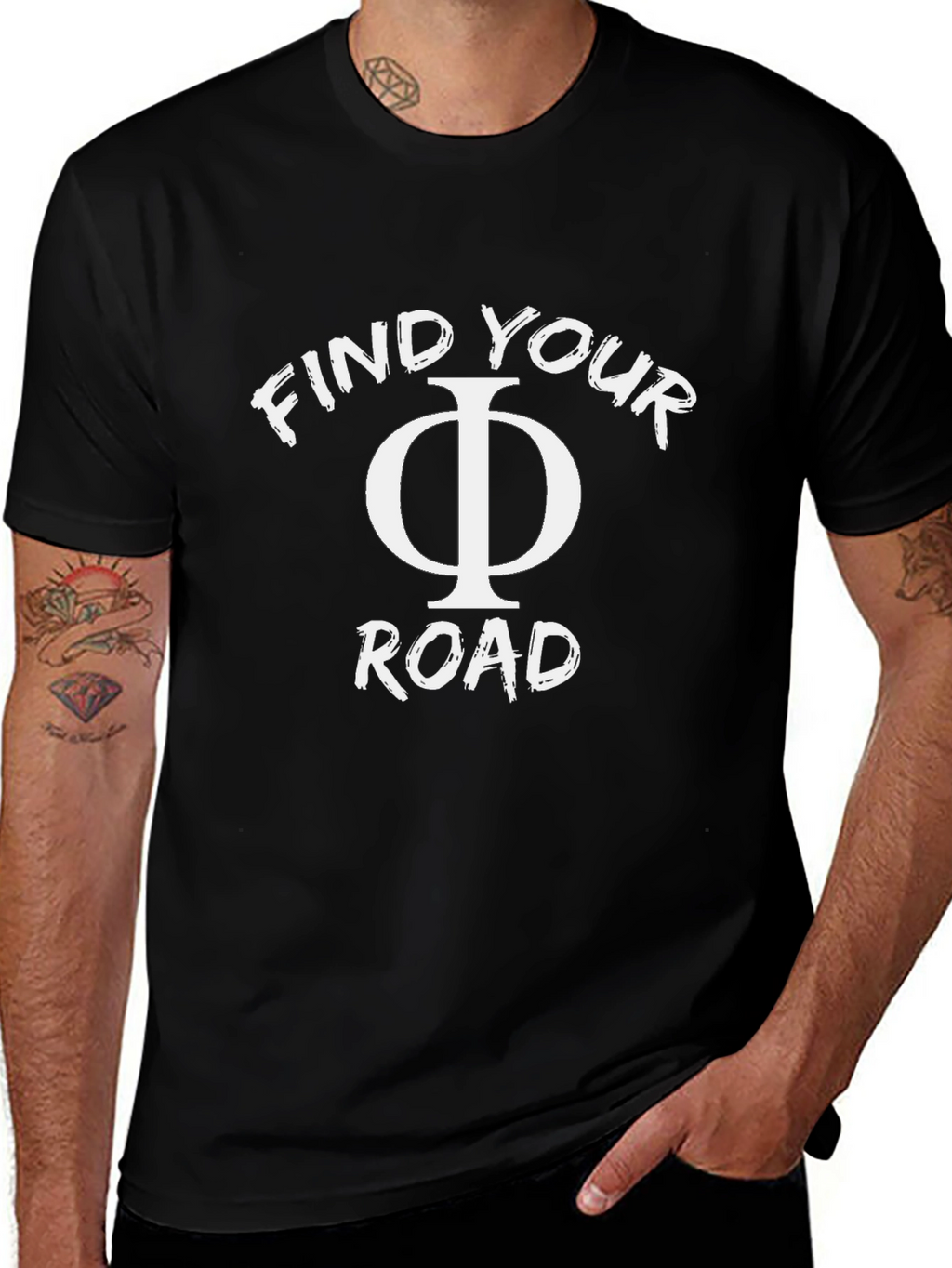 Find Your Phi Road Black T-Shirt