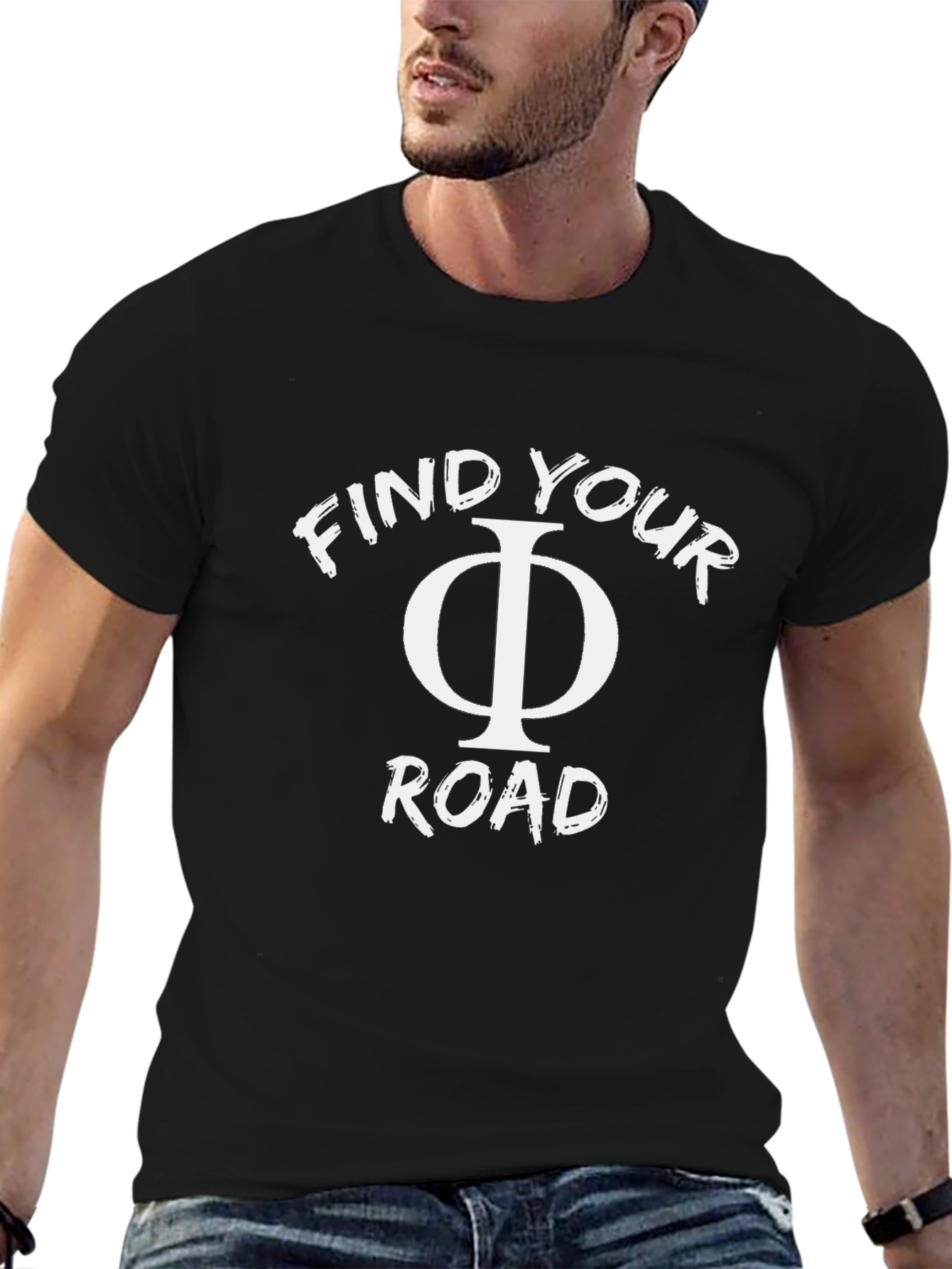 Find Your Phi Road Black T-Shirt
