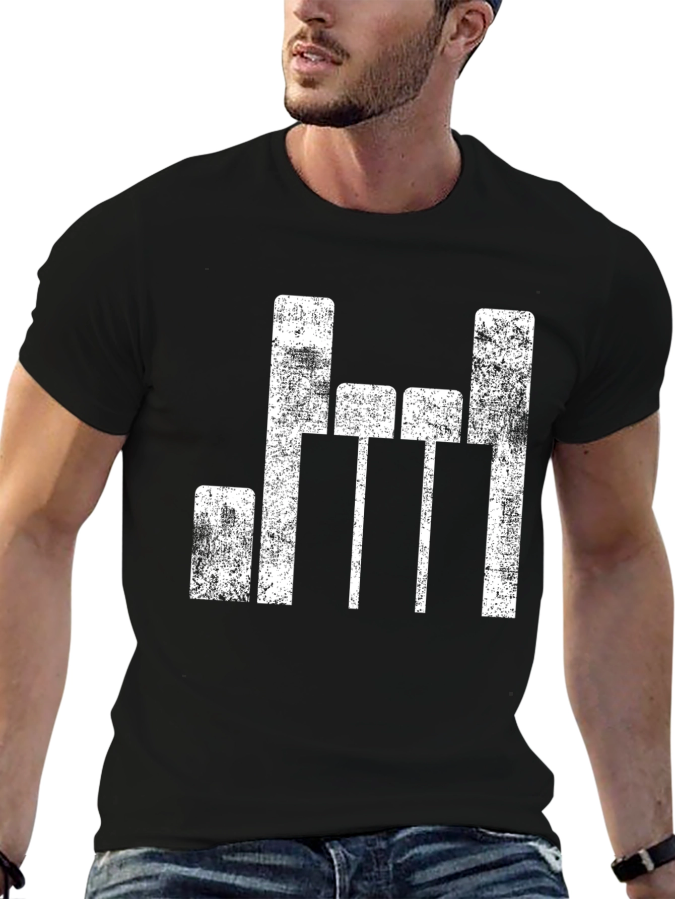 Distressed Equalizer Graphic T-Shirt