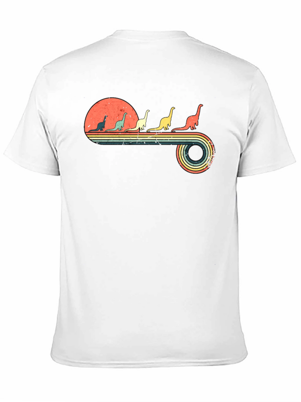 Retro Dinosaur Sunset Graphic T-Shirt