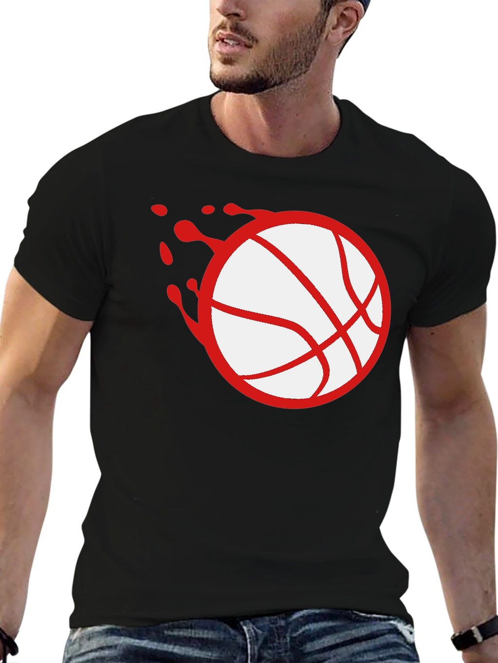 Basketball Splash Graphic Tee - Black