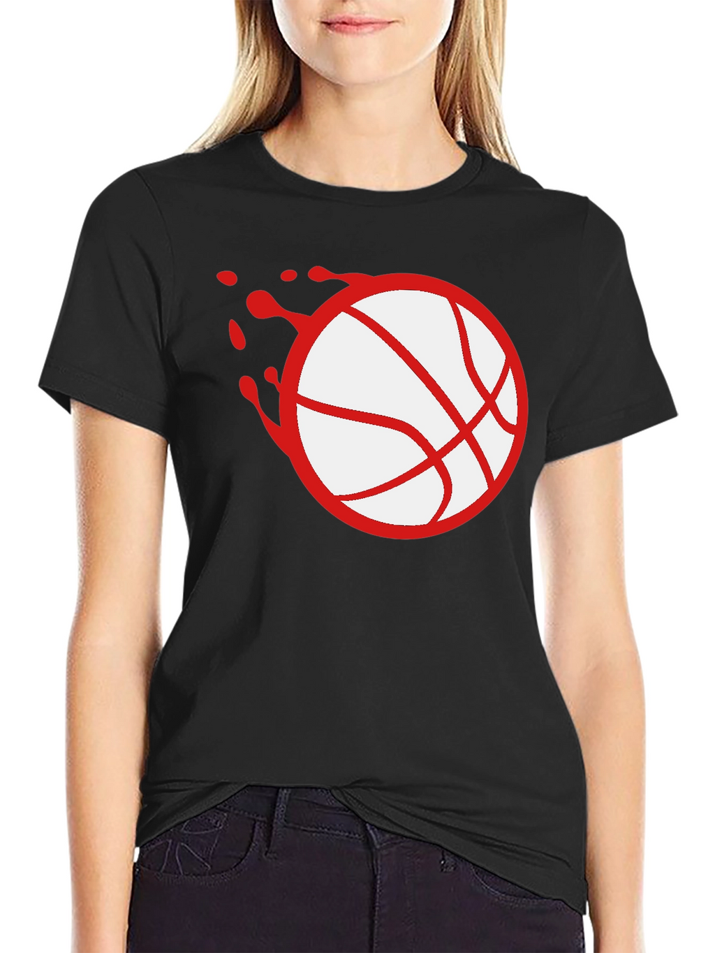 Basketball Splash Graphic Tee - Black