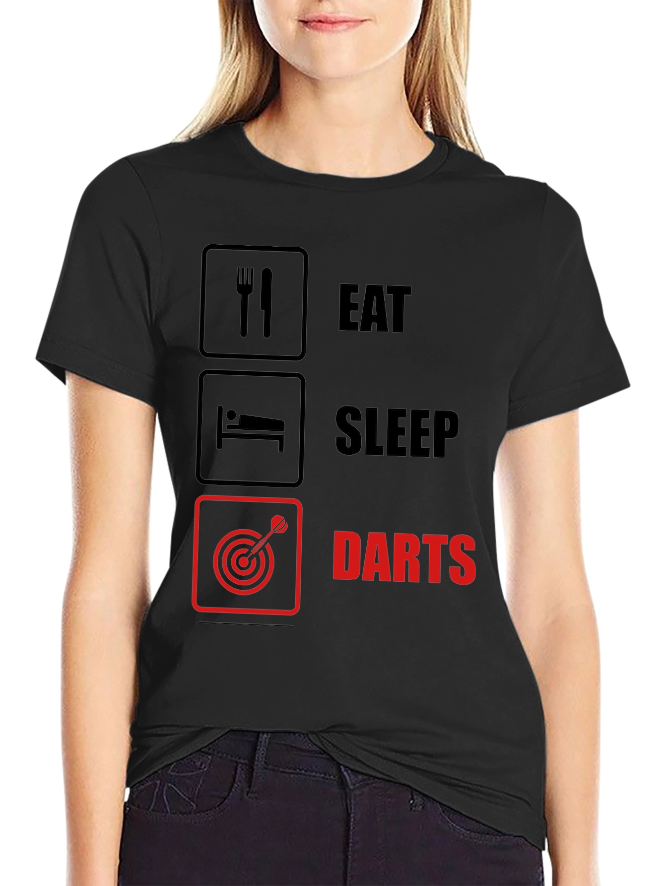 Eat Sleep Darts T-Shirt - Funny Hobby Tee