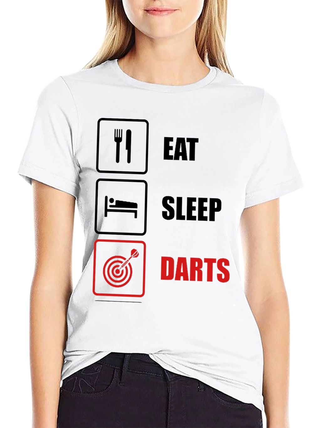 Eat Sleep Darts T-Shirt - Funny Hobby Tee