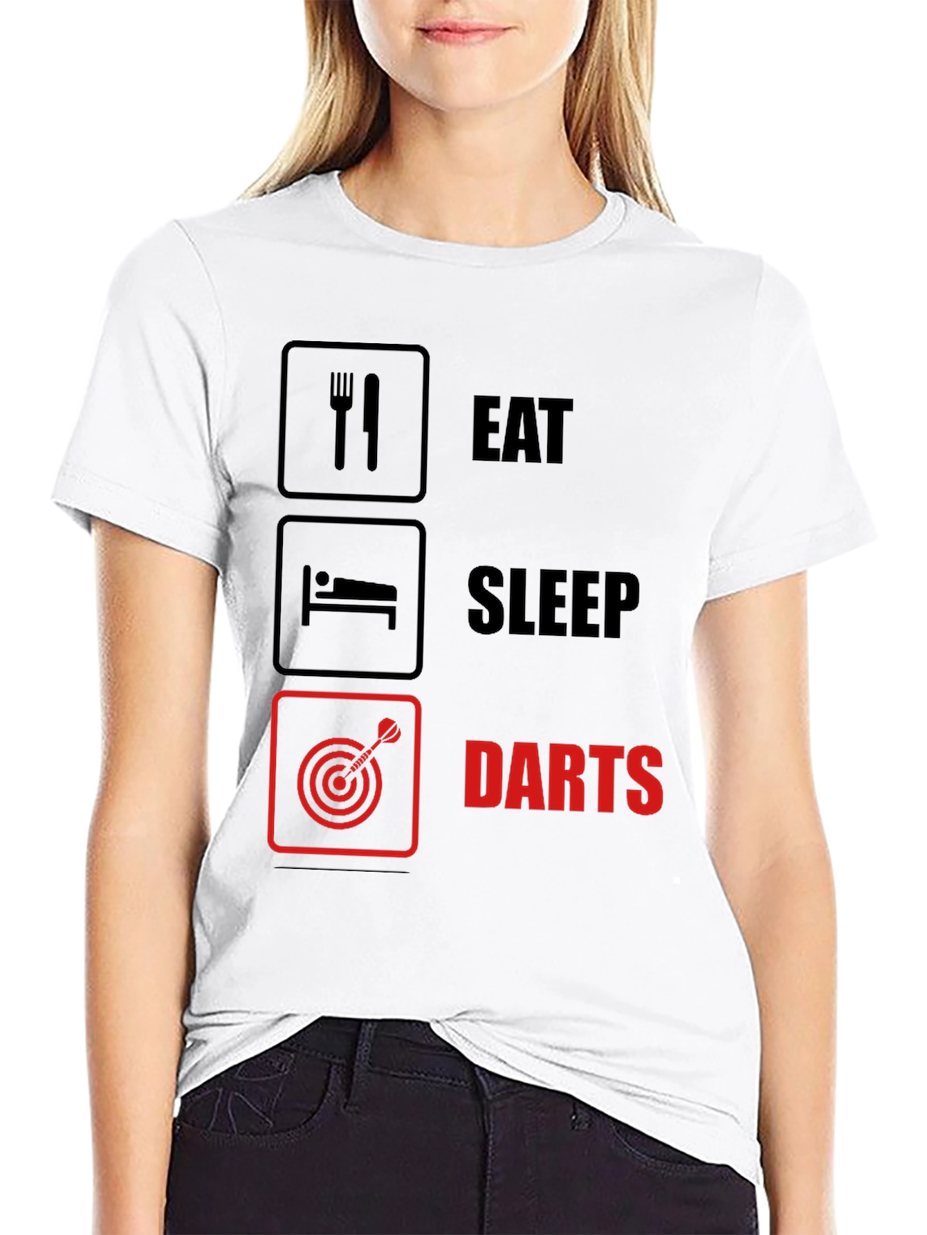 Eat Sleep Darts T-Shirt - Funny Hobby Tee