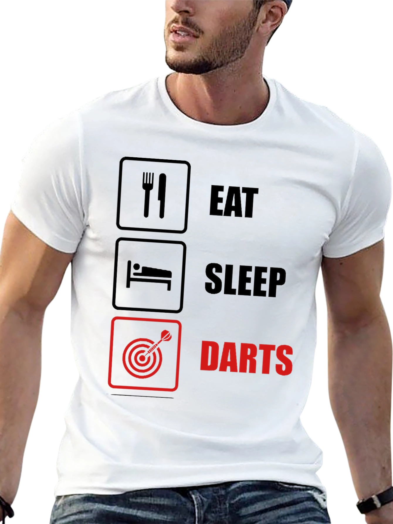 Eat Sleep Darts T-Shirt - Funny Hobby Tee