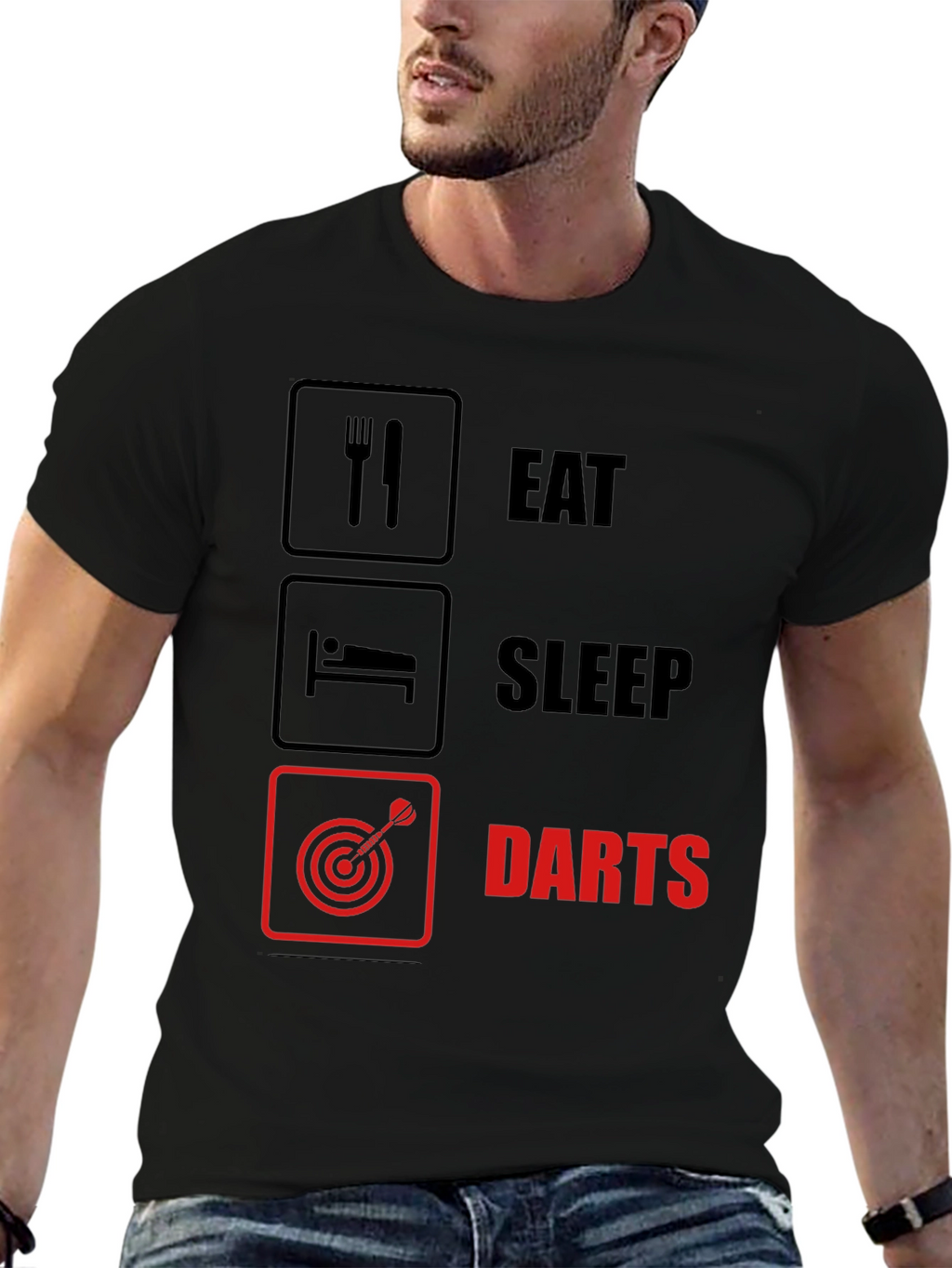 Eat Sleep Darts T-Shirt - Funny Hobby Tee
