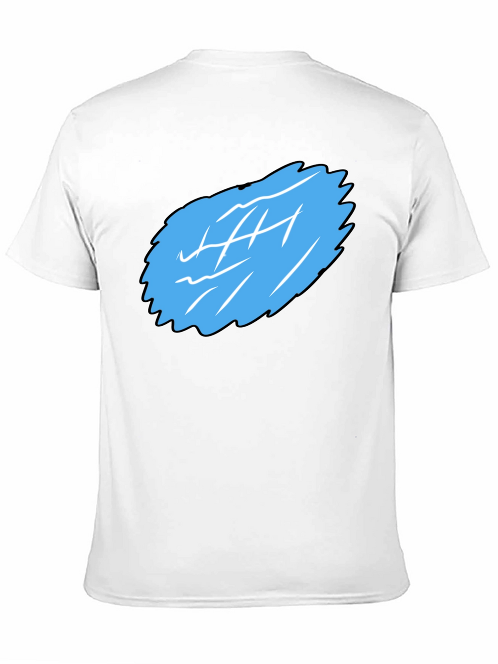 Mens Black Graphic Tee - Abstract Blue Design