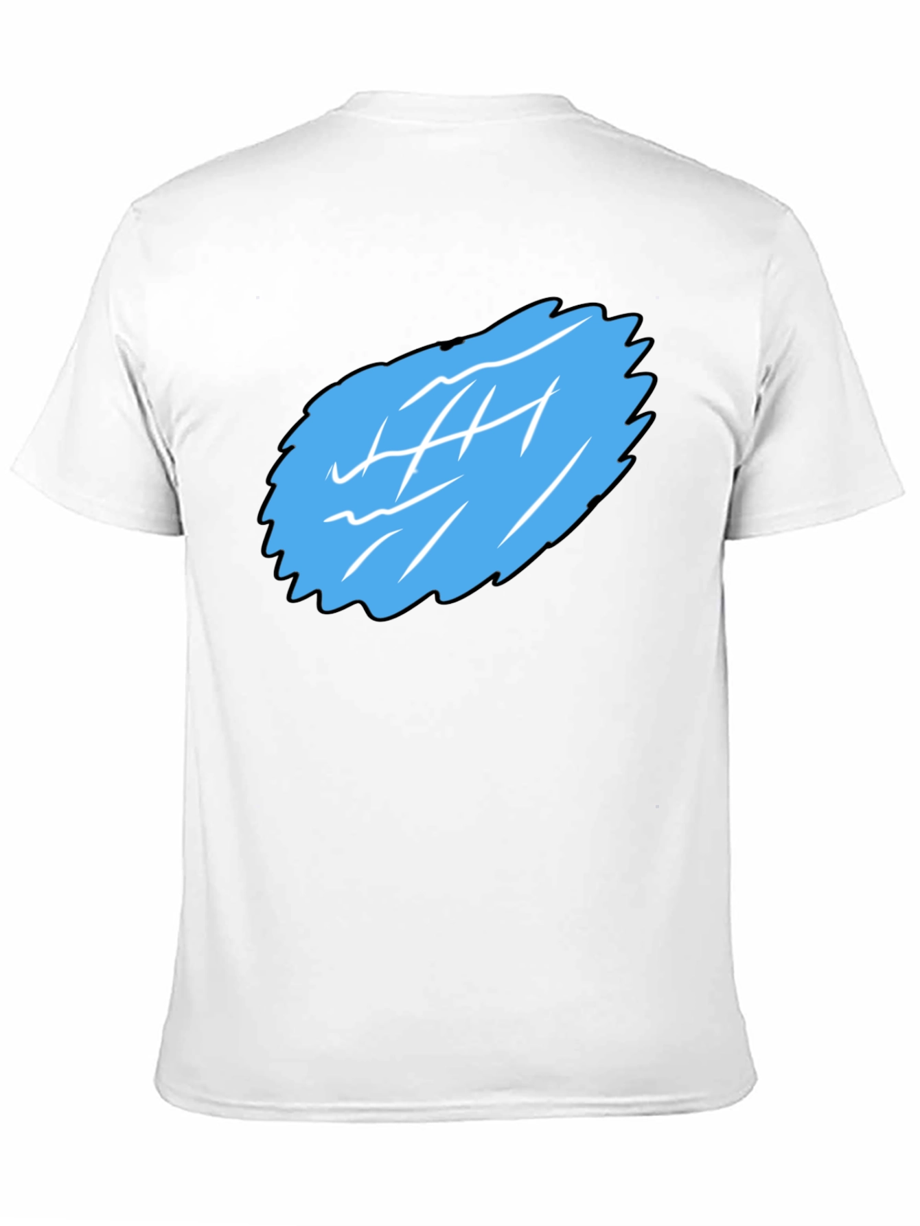 Mens Black Graphic Tee - Abstract Blue Design