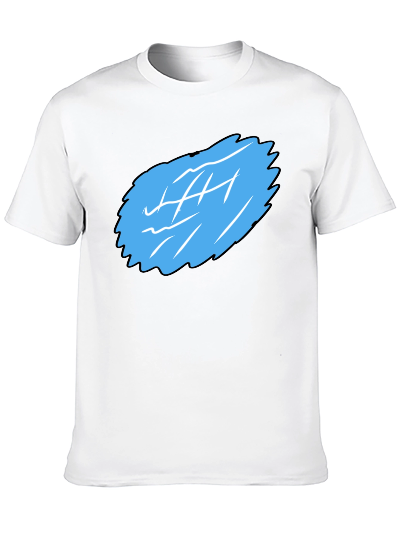 Mens Black Graphic Tee - Abstract Blue Design