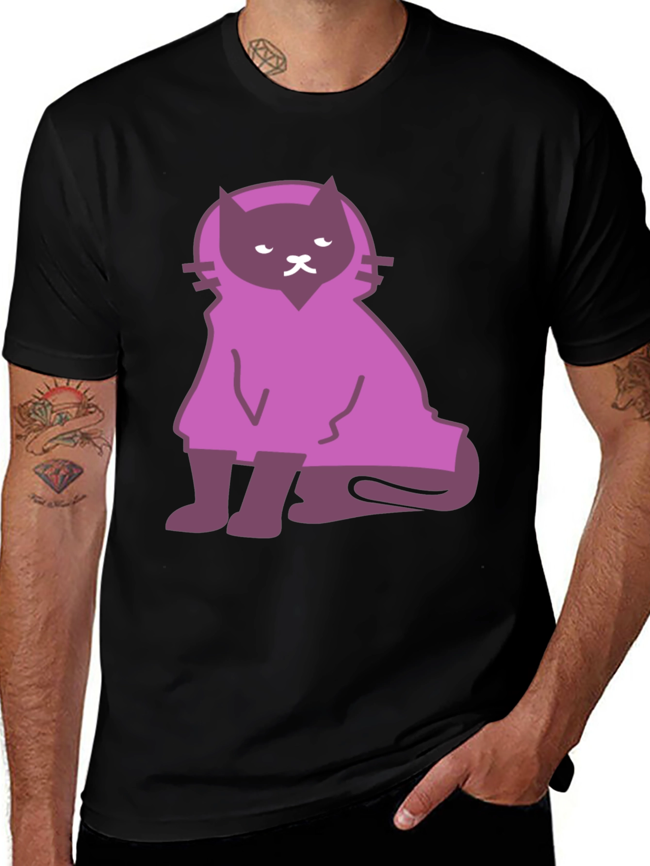 Cat Cloaked Graphic T-Shirt