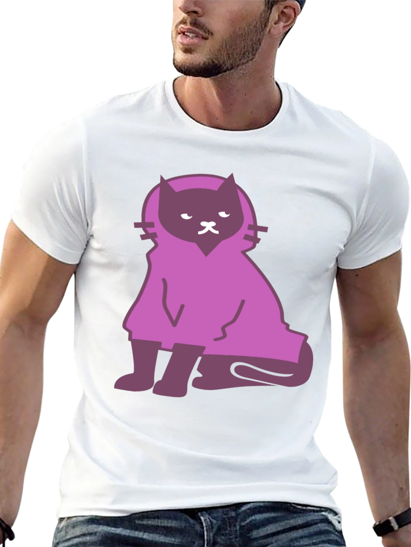 Cat Cloaked Graphic T-Shirt