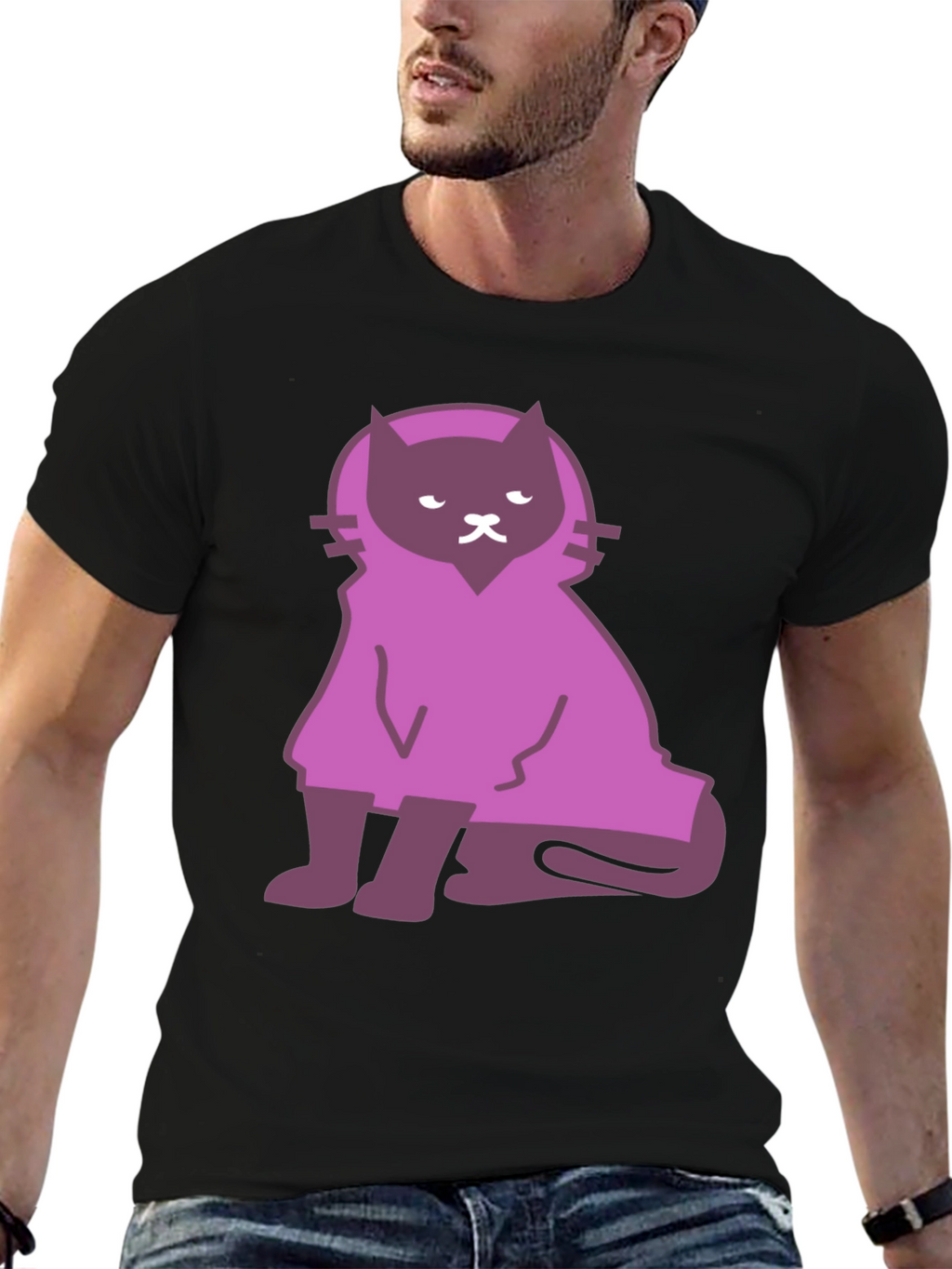Cat Cloaked Graphic T-Shirt