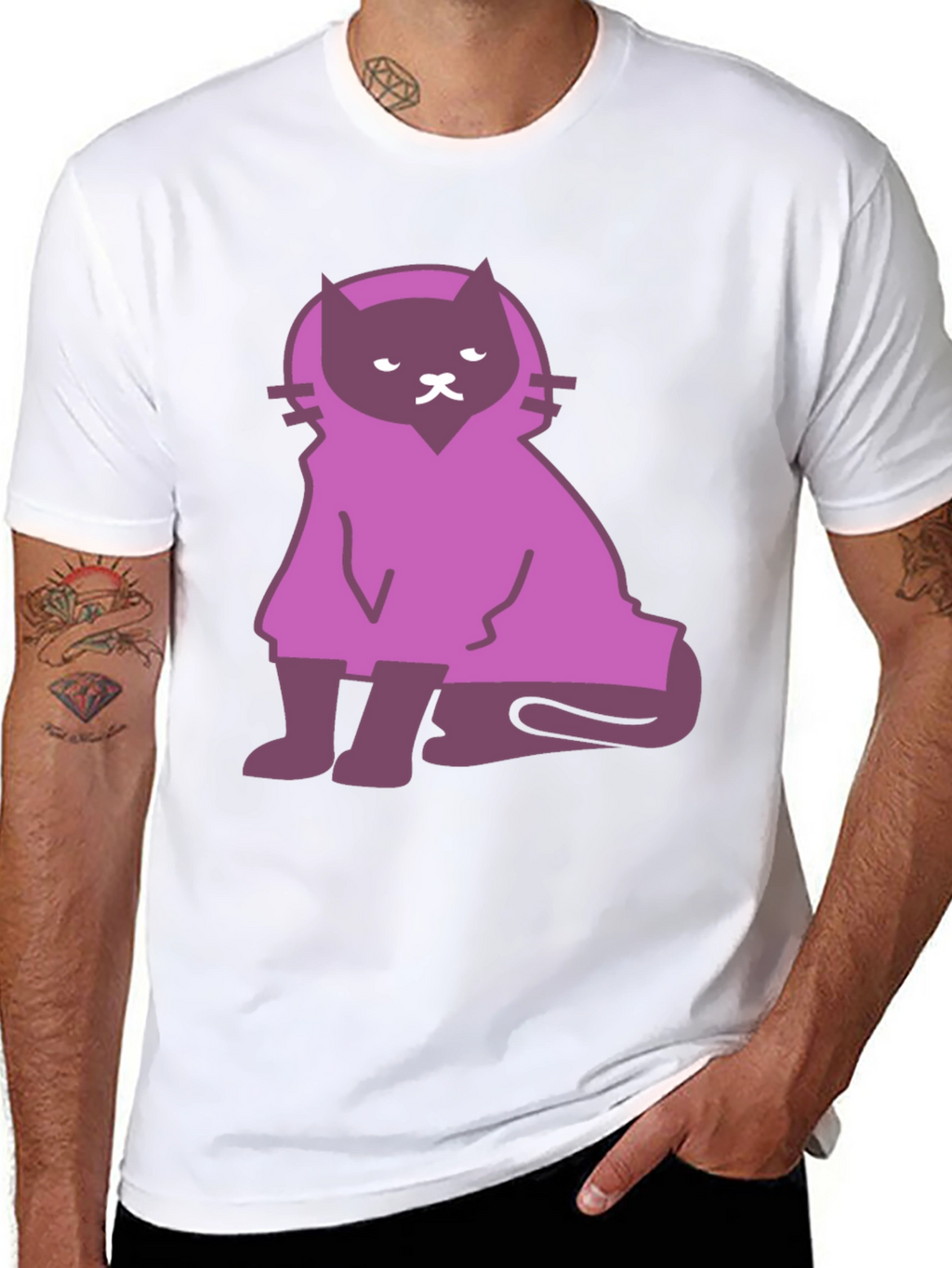 Cat Cloaked Graphic T-Shirt
