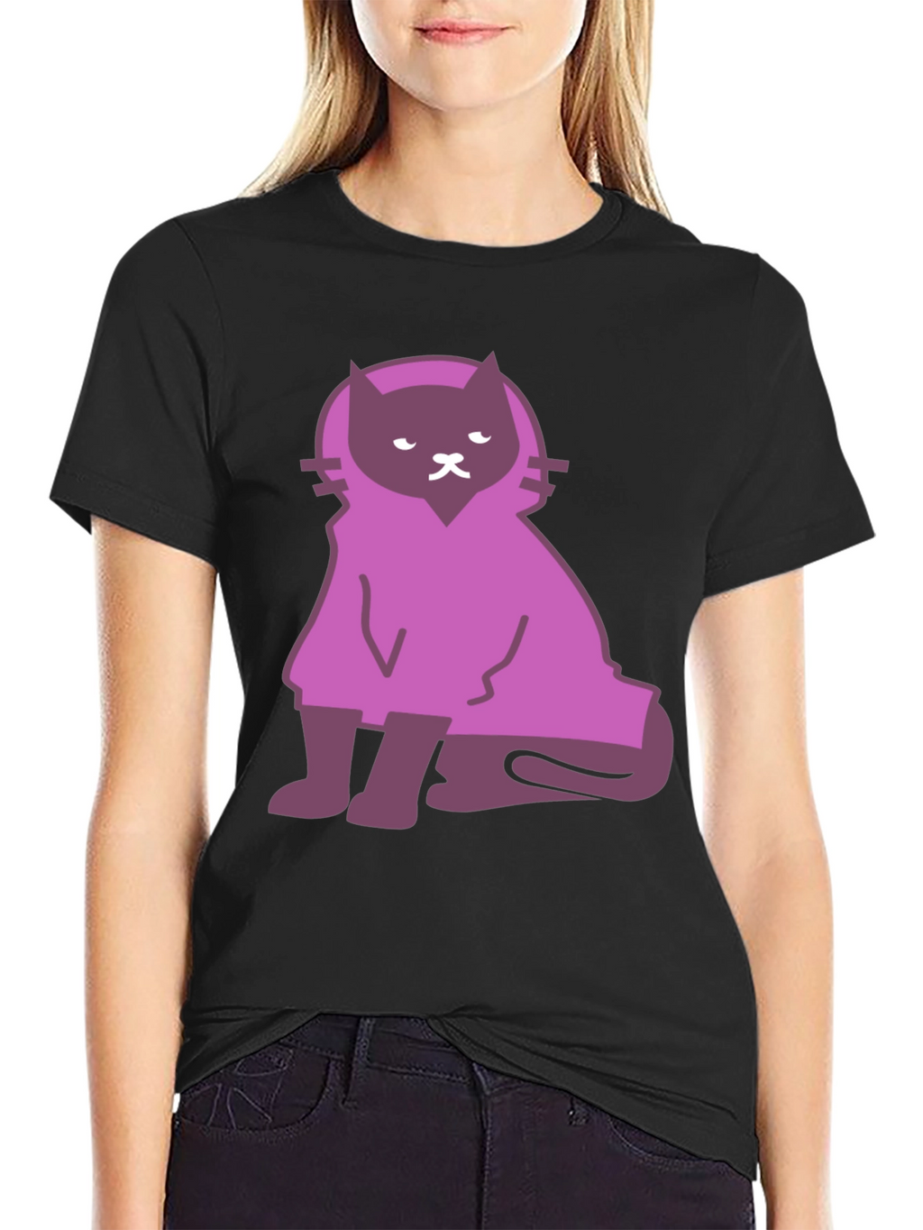 Cat Cloaked Graphic T-Shirt
