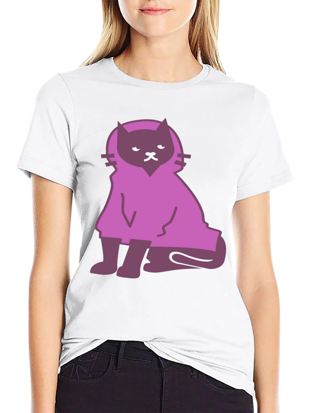Cat Cloaked Graphic T-Shirt