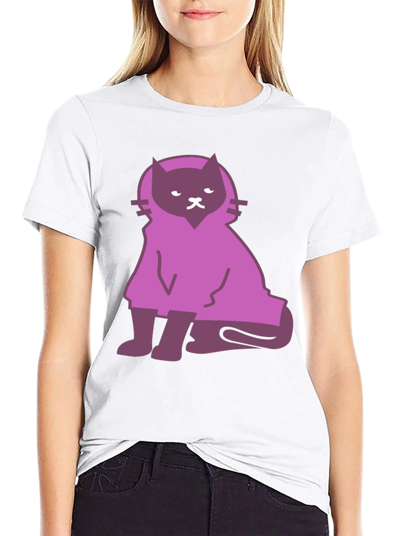 Cat Cloaked Graphic T-Shirt
