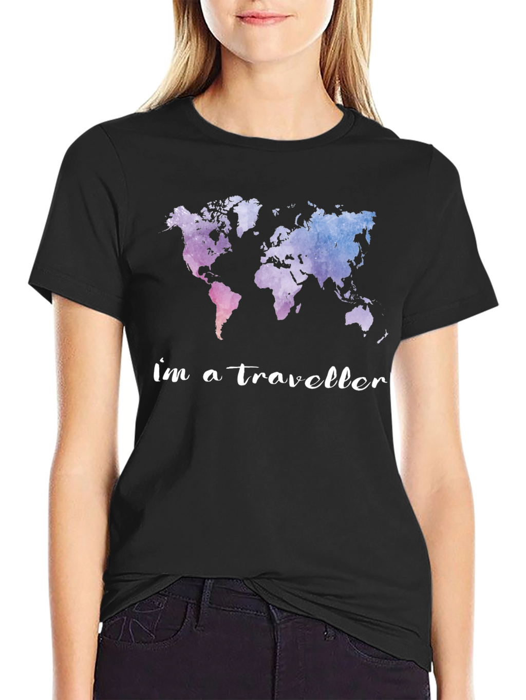 World Map Im a Traveller Graphic Tee