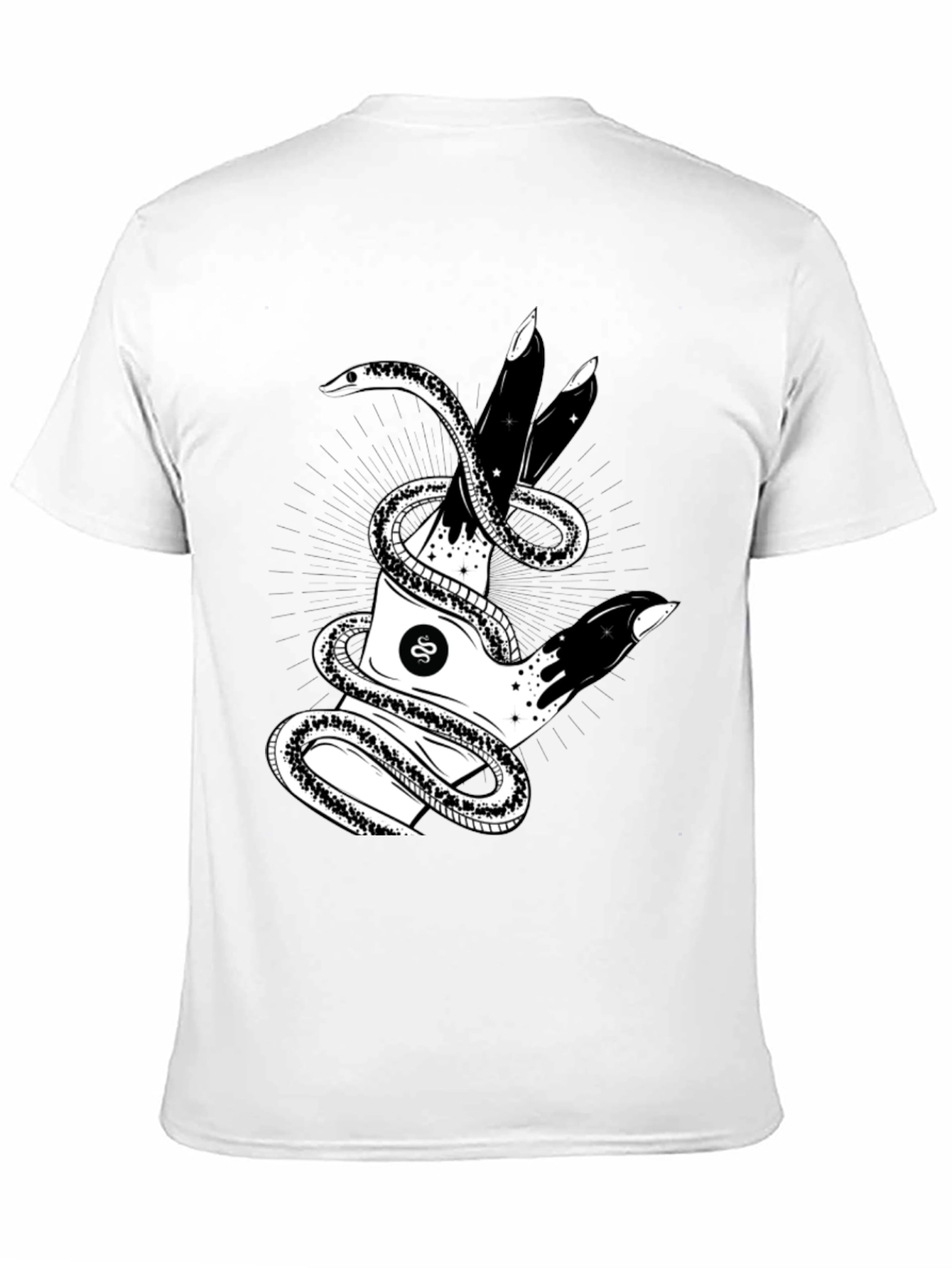 Mystic Snake & Hand Graphic Tee - Black