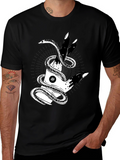 Mystic Snake & Hand Graphic Tee - Black