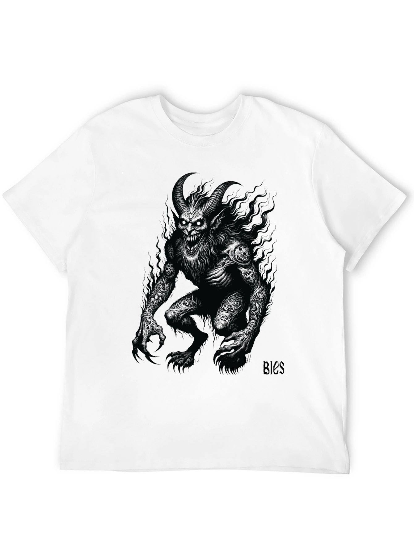 Creepy Demon Graphic Tee - Black