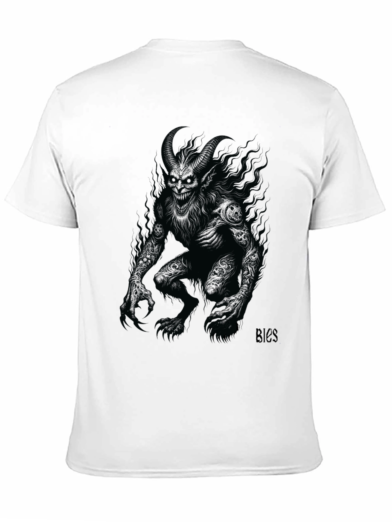 Creepy Demon Graphic Tee - Black