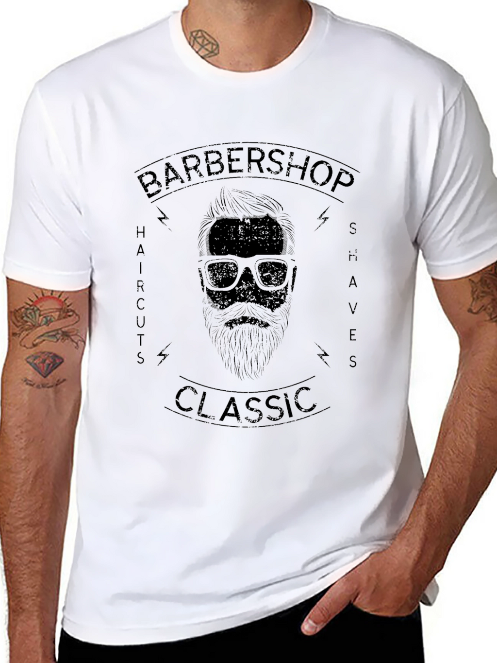 Classic Barbershop Graphic Print T-Shirt