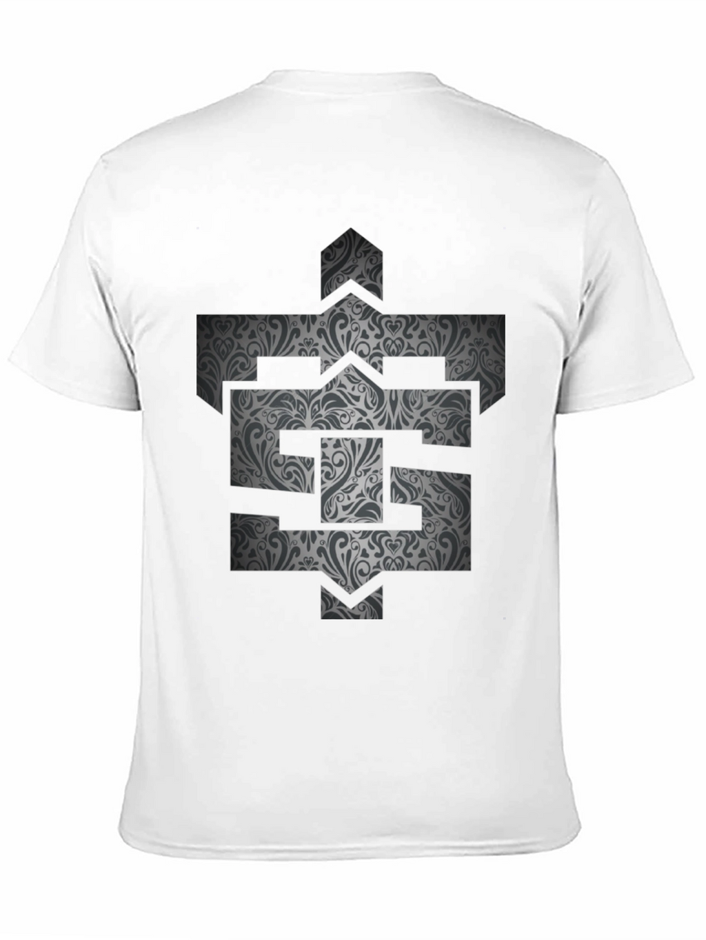 Patterned Initial Graphic Tee - Black