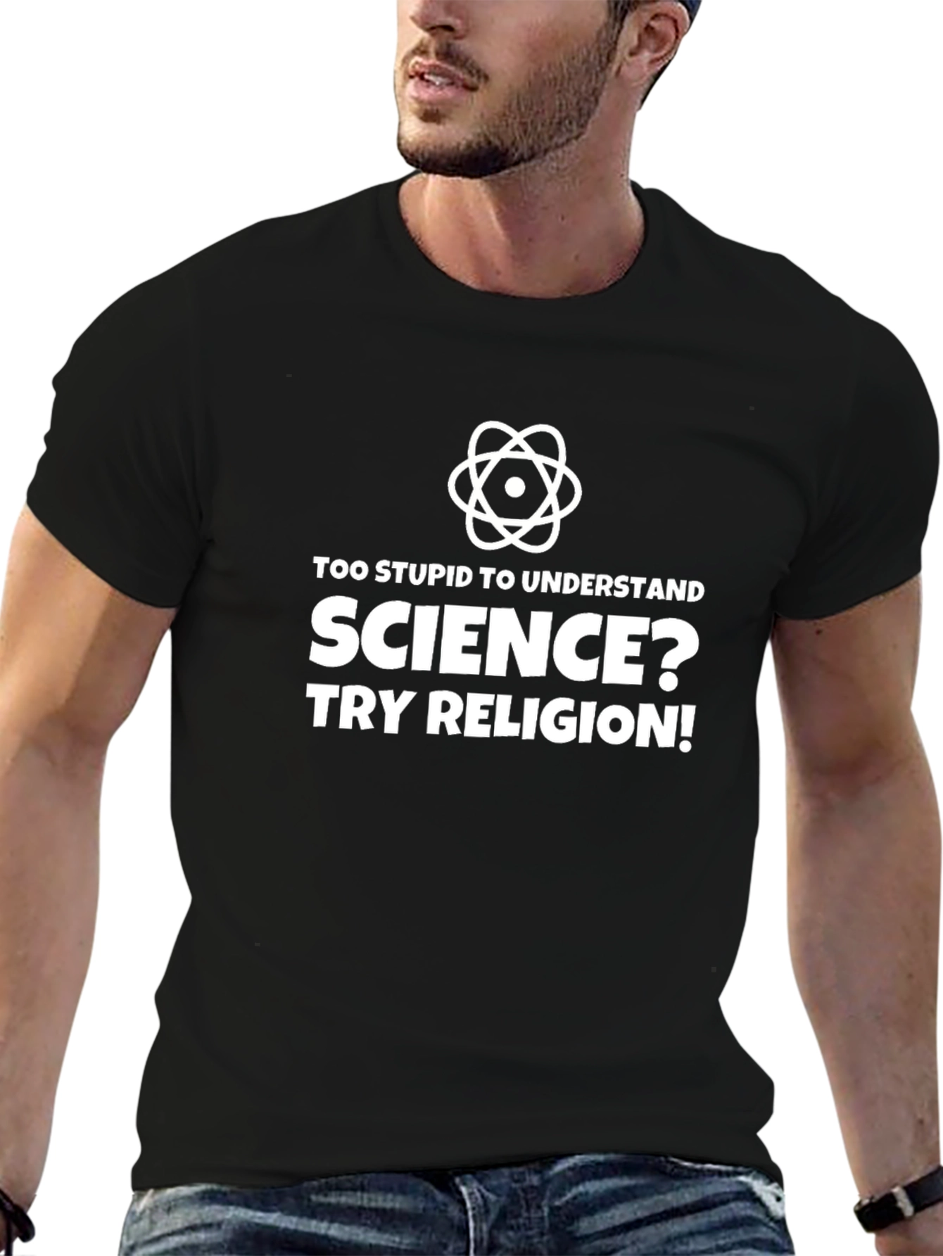 Science vs Religion Slogan T-Shirt