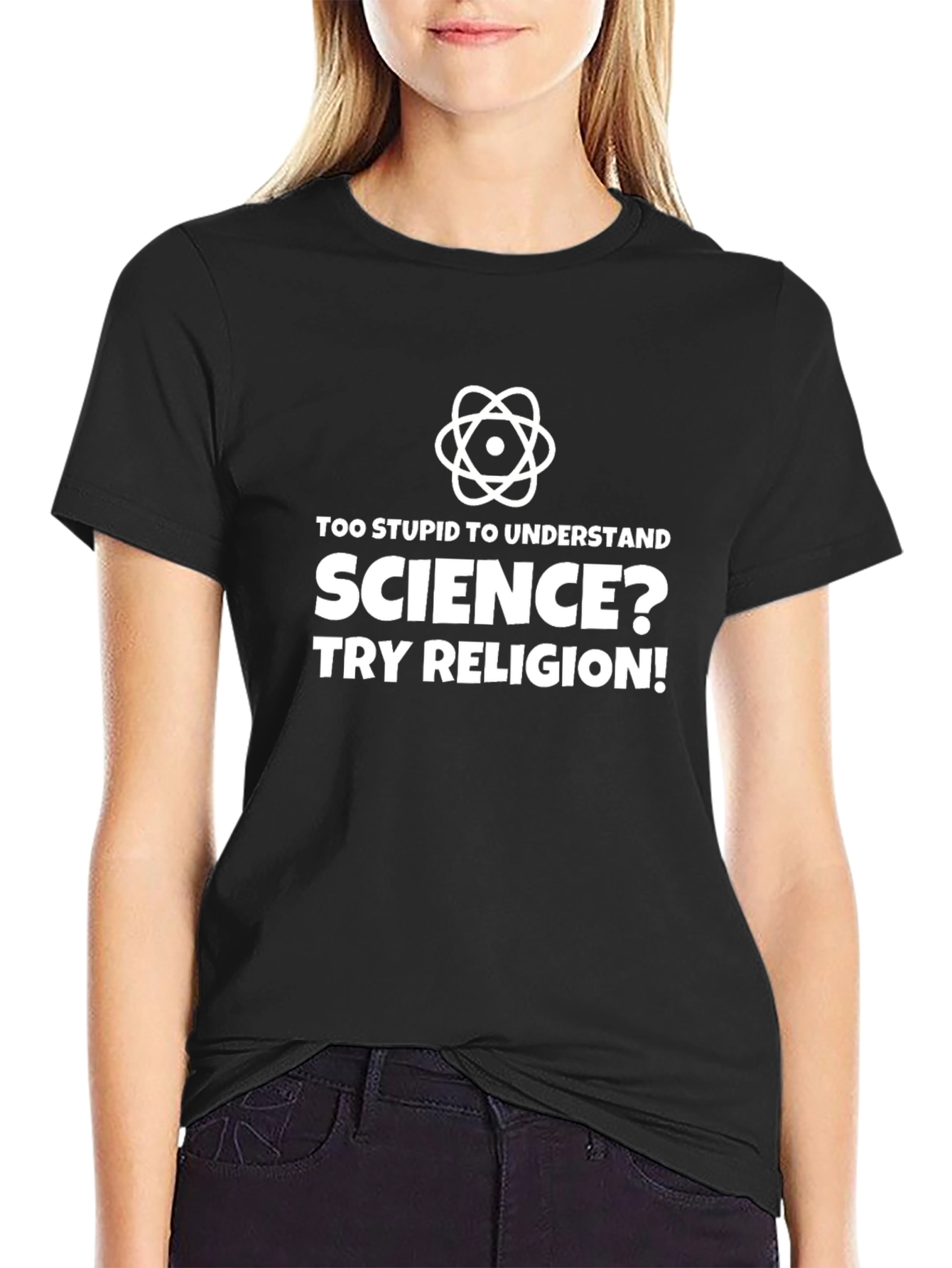Science vs Religion Slogan T-Shirt