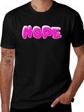 Nope Graphic Tee - Casual Mens Black T-Shirt