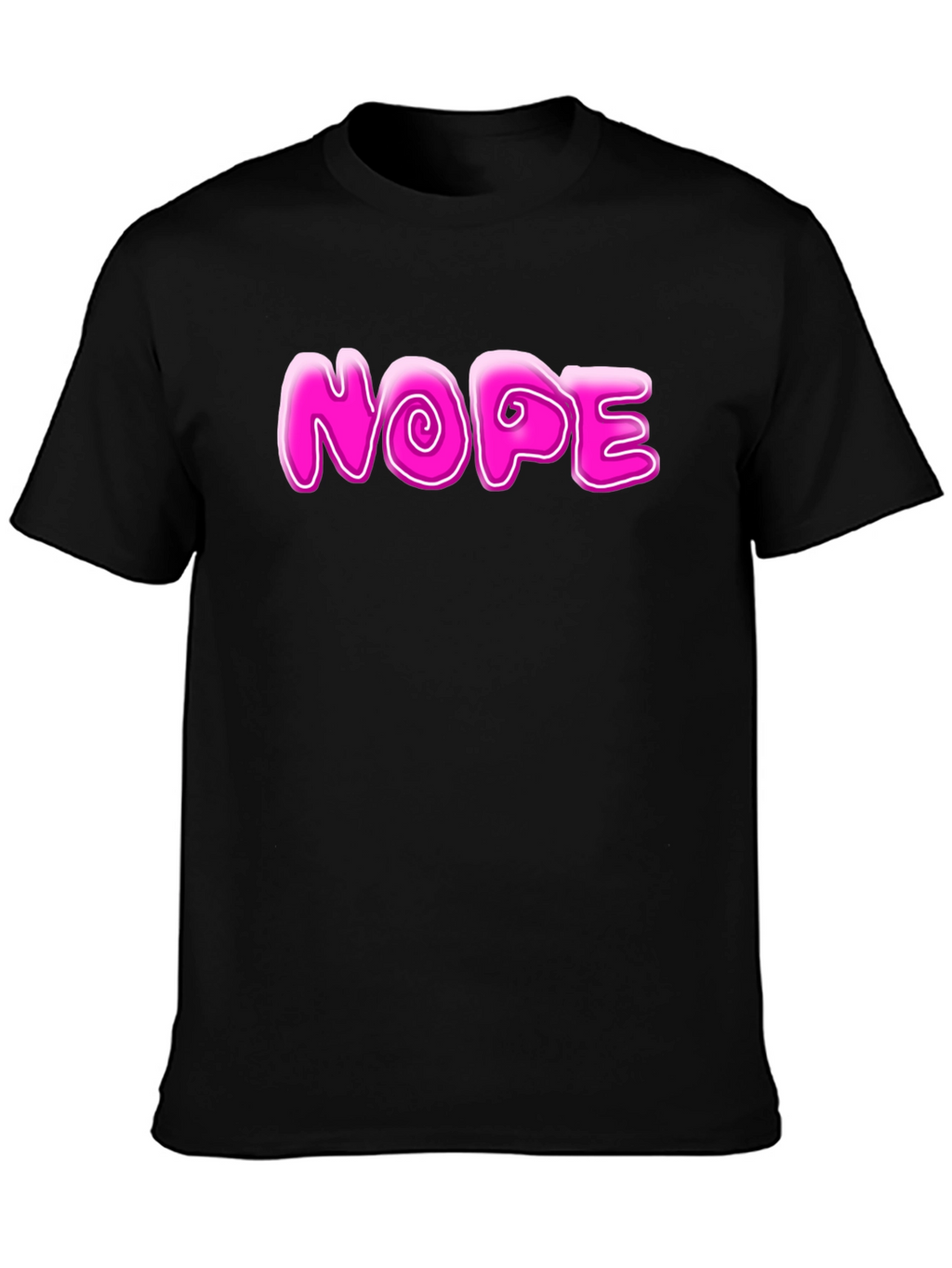 Nope Graphic Tee - Casual Mens Black T-Shirt