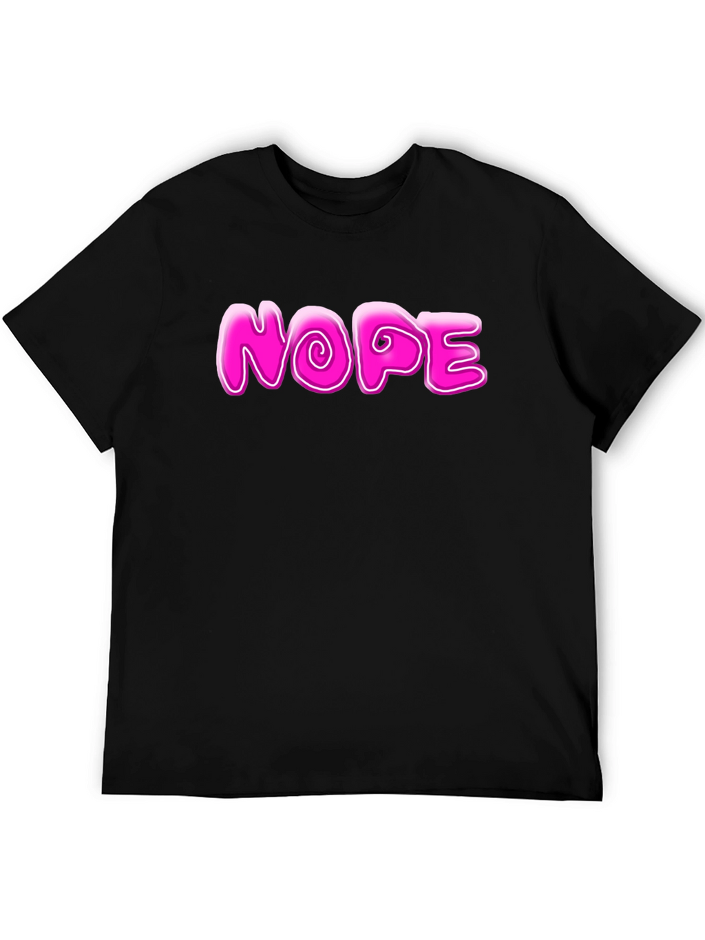 Nope Graphic Tee - Casual Mens Black T-Shirt