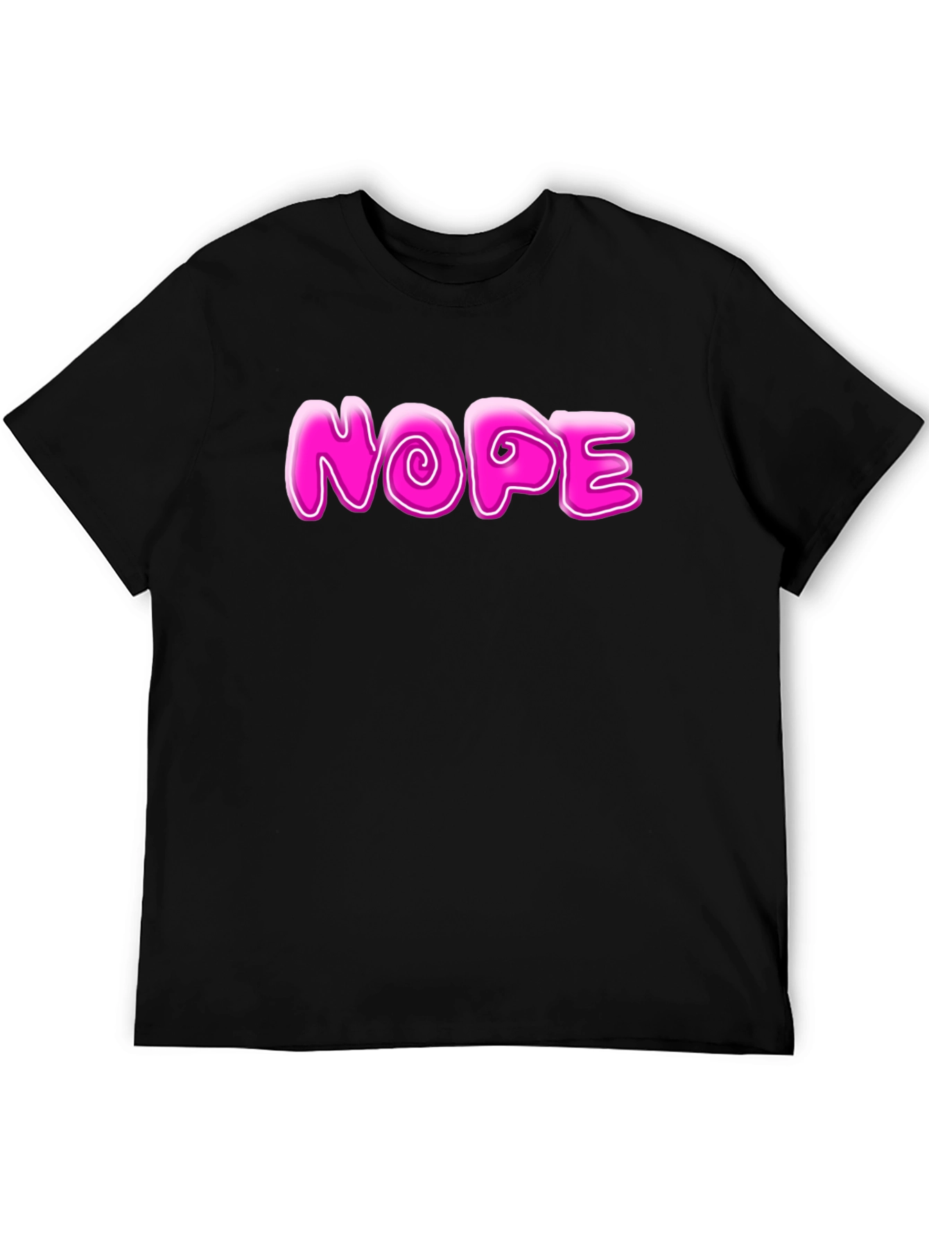Nope Graphic Tee - Casual Mens Black T-Shirt