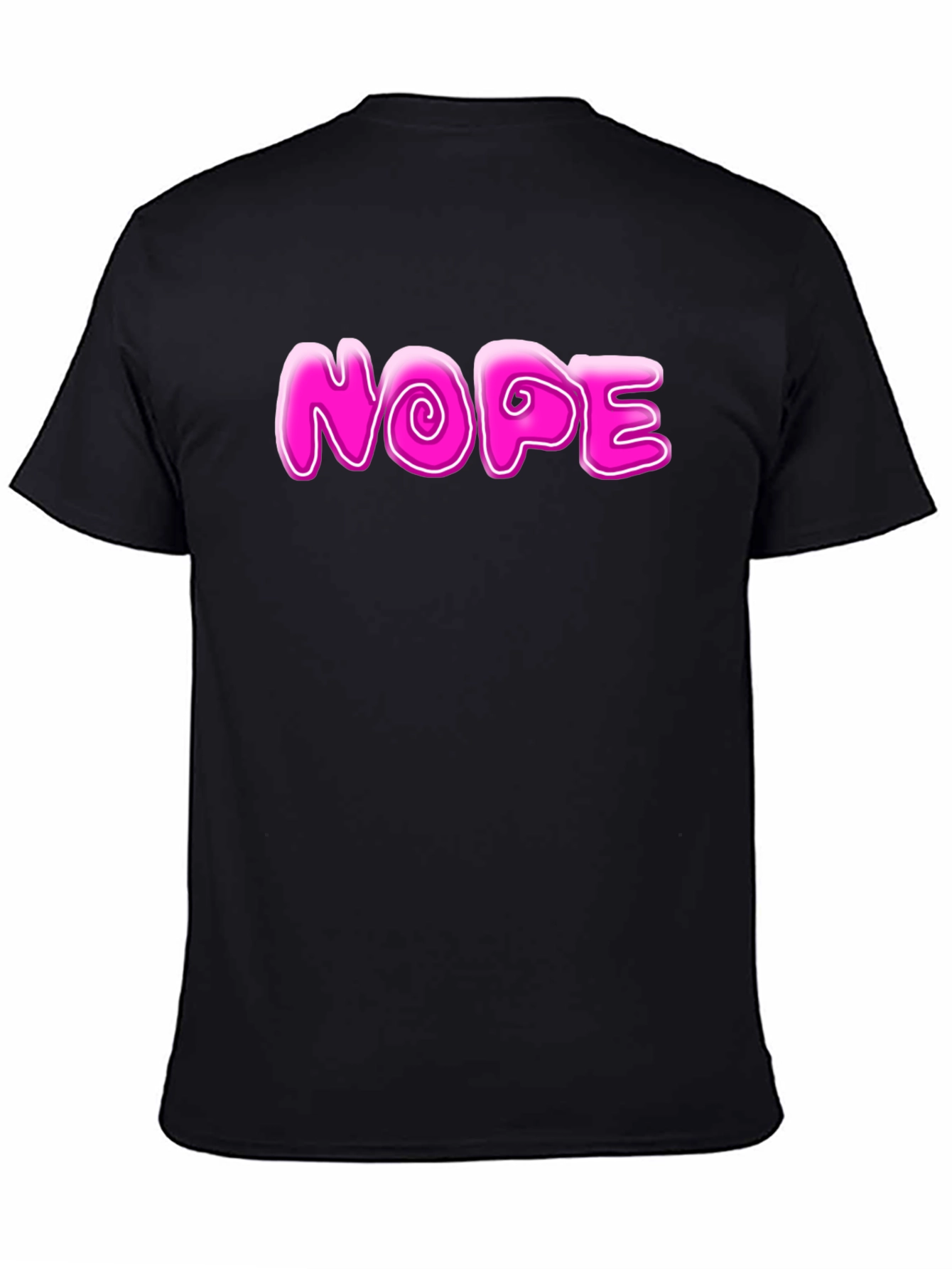 Nope Graphic Tee - Casual Mens Black T-Shirt