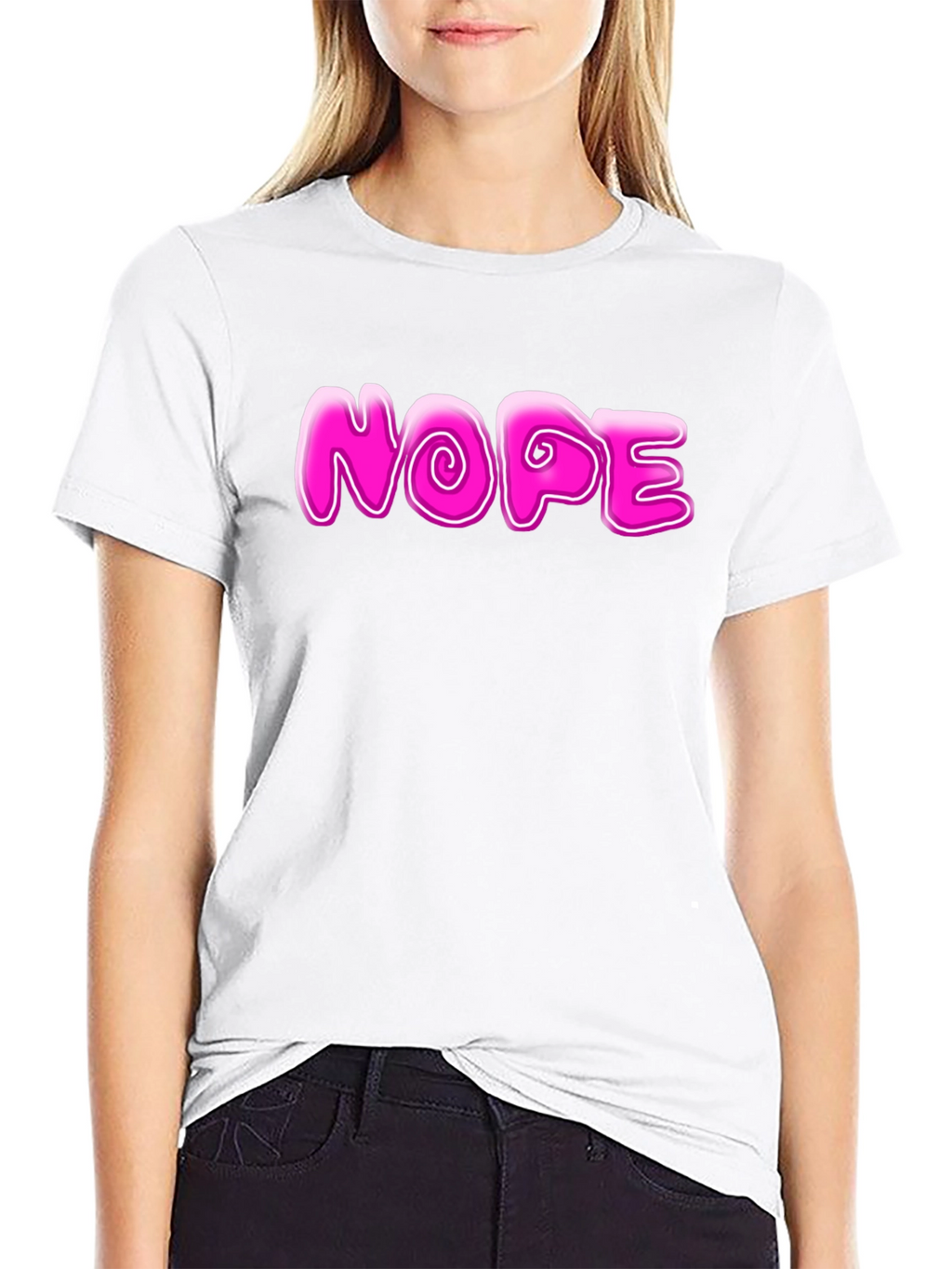 Nope Graphic Tee - Casual Mens Black T-Shirt